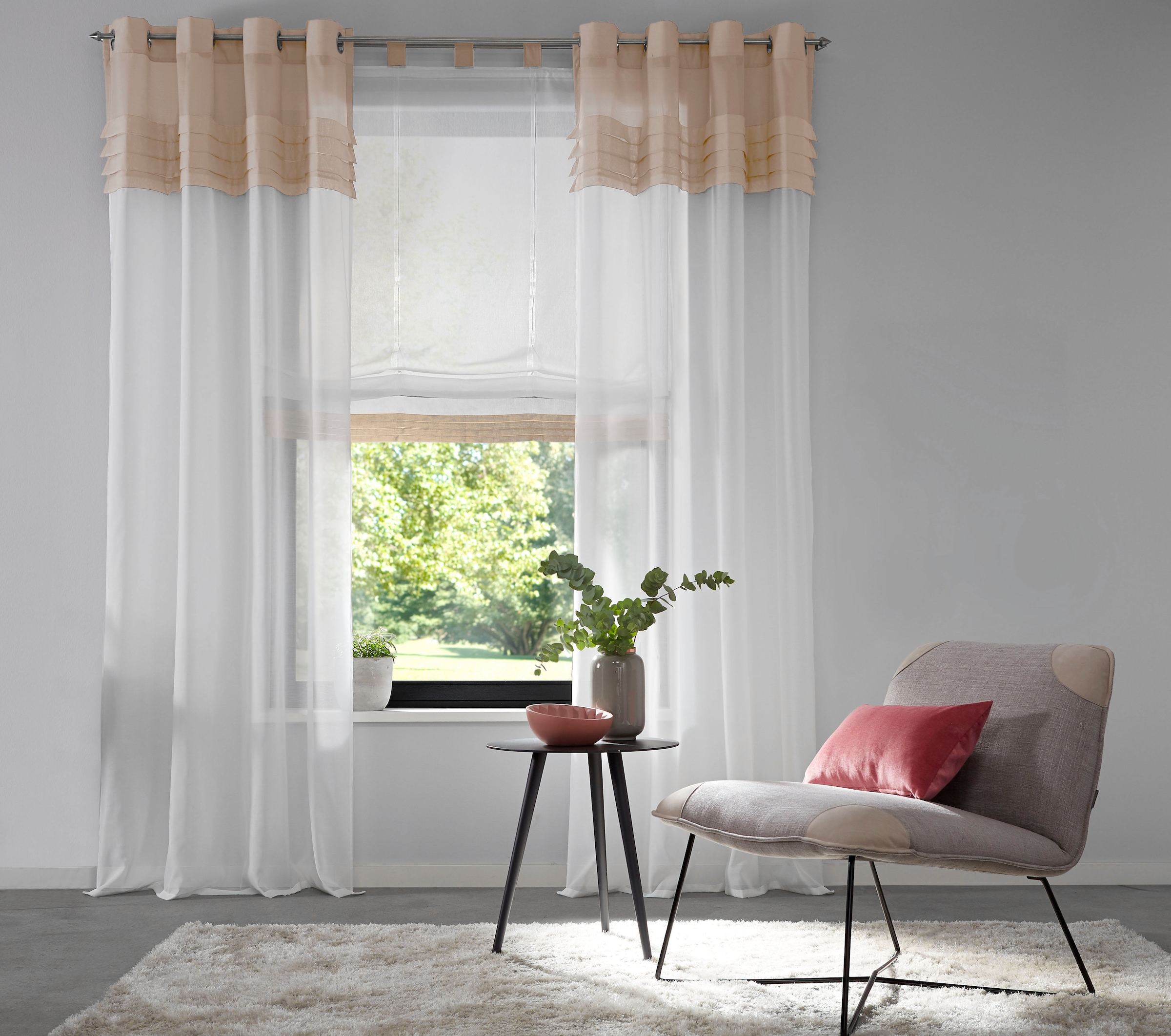halbtransparent Vorhang, Fertiggardine, online Home Gardine »Gander«, kaufen St.), (2 affaire