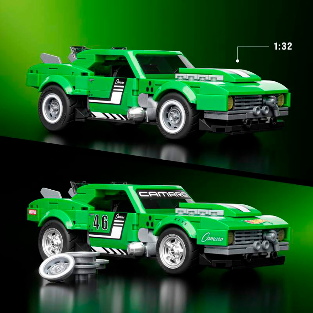Mattel® Modellbausatz »Mattel Brick Shop Hot Wheels, SPEED SERIES CAMARO« 289 Stk. tlg. 1:32