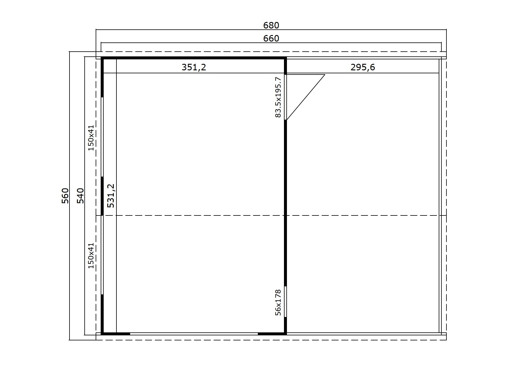 Nordic Holz Garage »BAHAMAS« BxT: 680x560 cm, ohne Tor