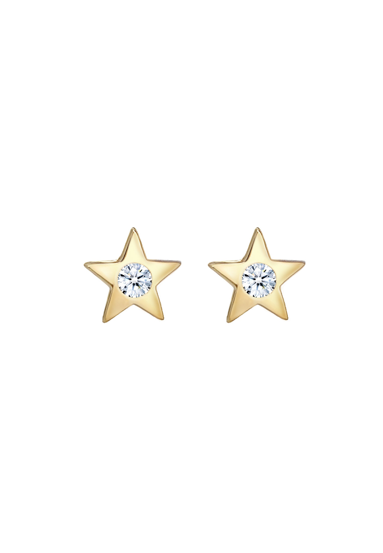 Elli DIAMONDS Paar Ohrstecker »Ohrringe Ohrstecker Stern Diamant (0.03ct) 375 Gelbgold«