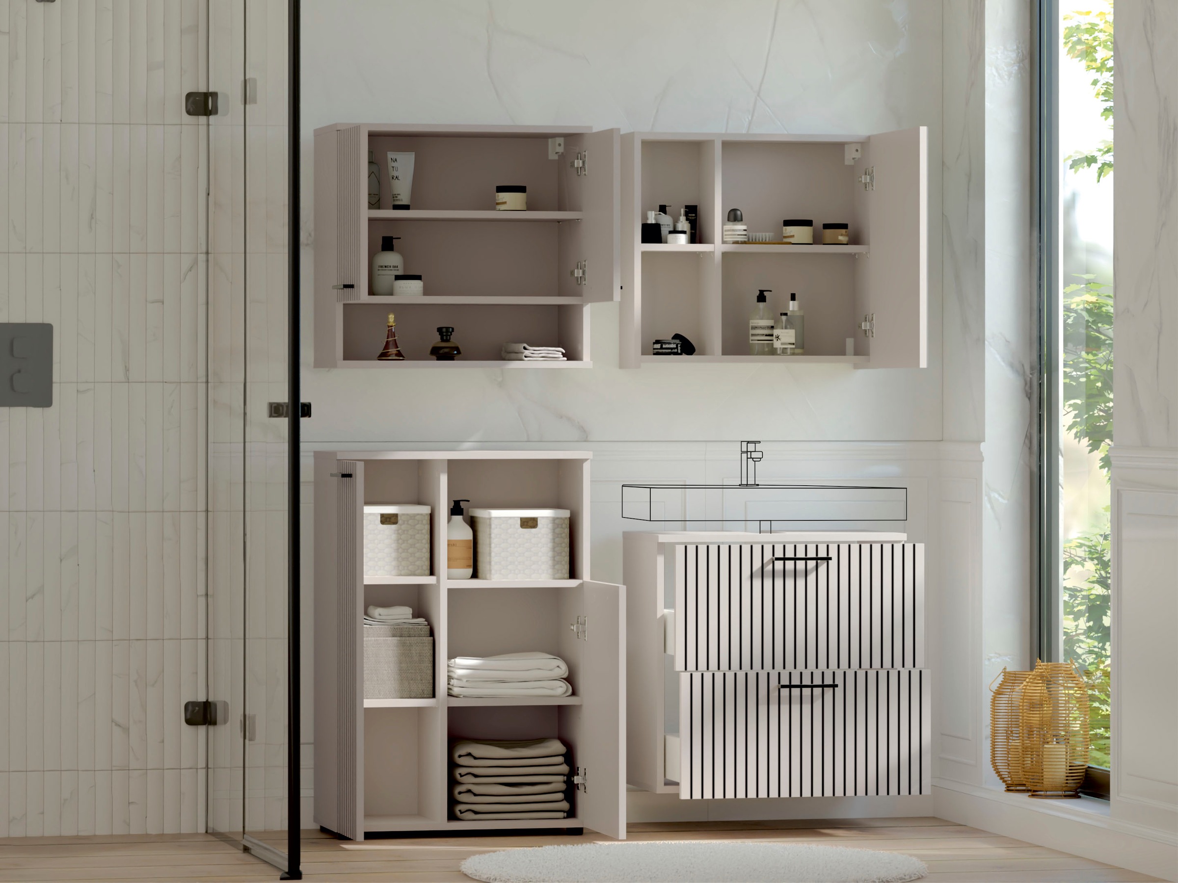 RESPEKTA Badezimmer-Set »Tilda« 4 Stk. tlg.