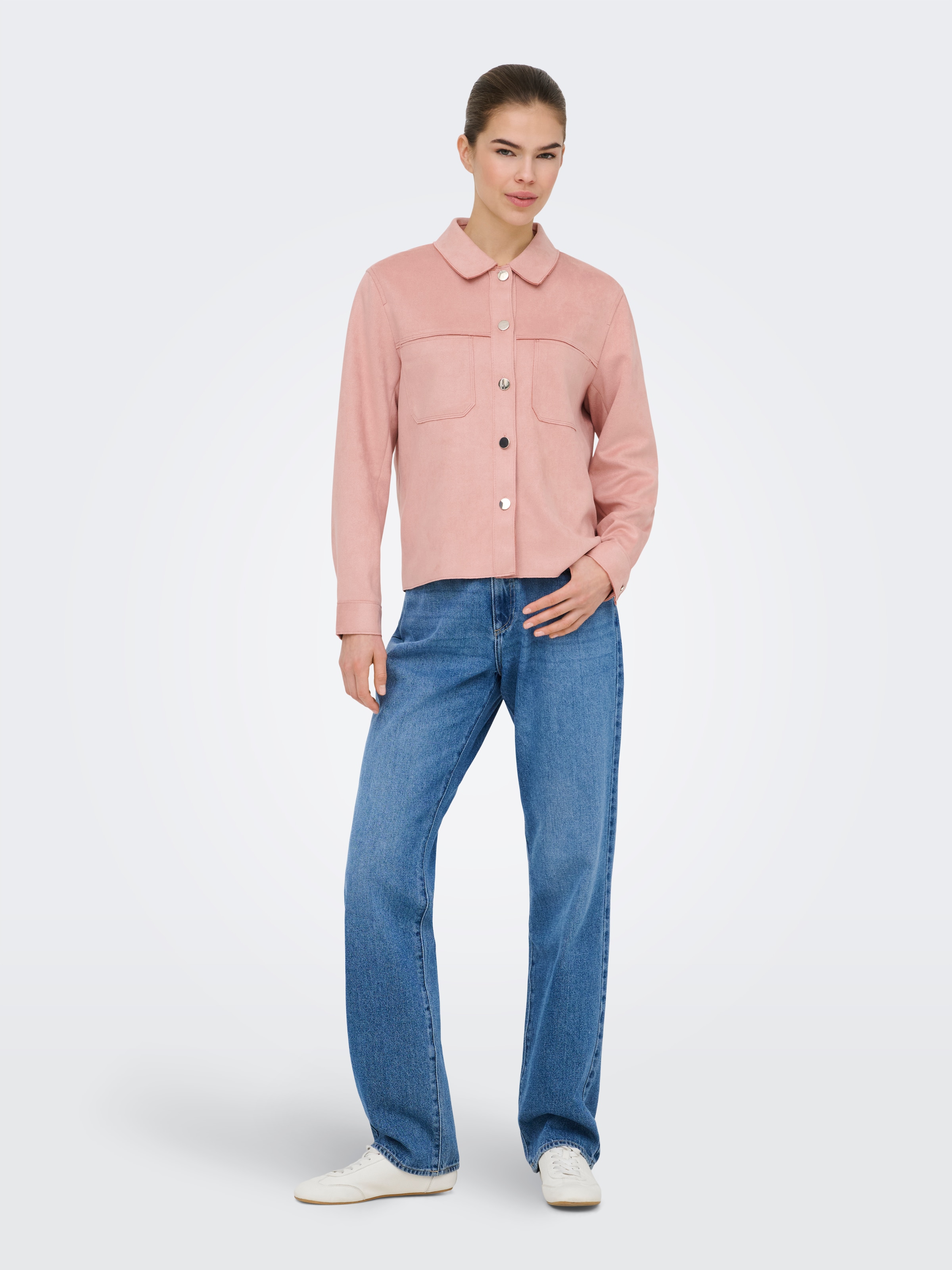 ONLY Hemdbluse »ONLMIRA L/S FAUX SUEDE SHIRT PNT« Materialmix, regular fit