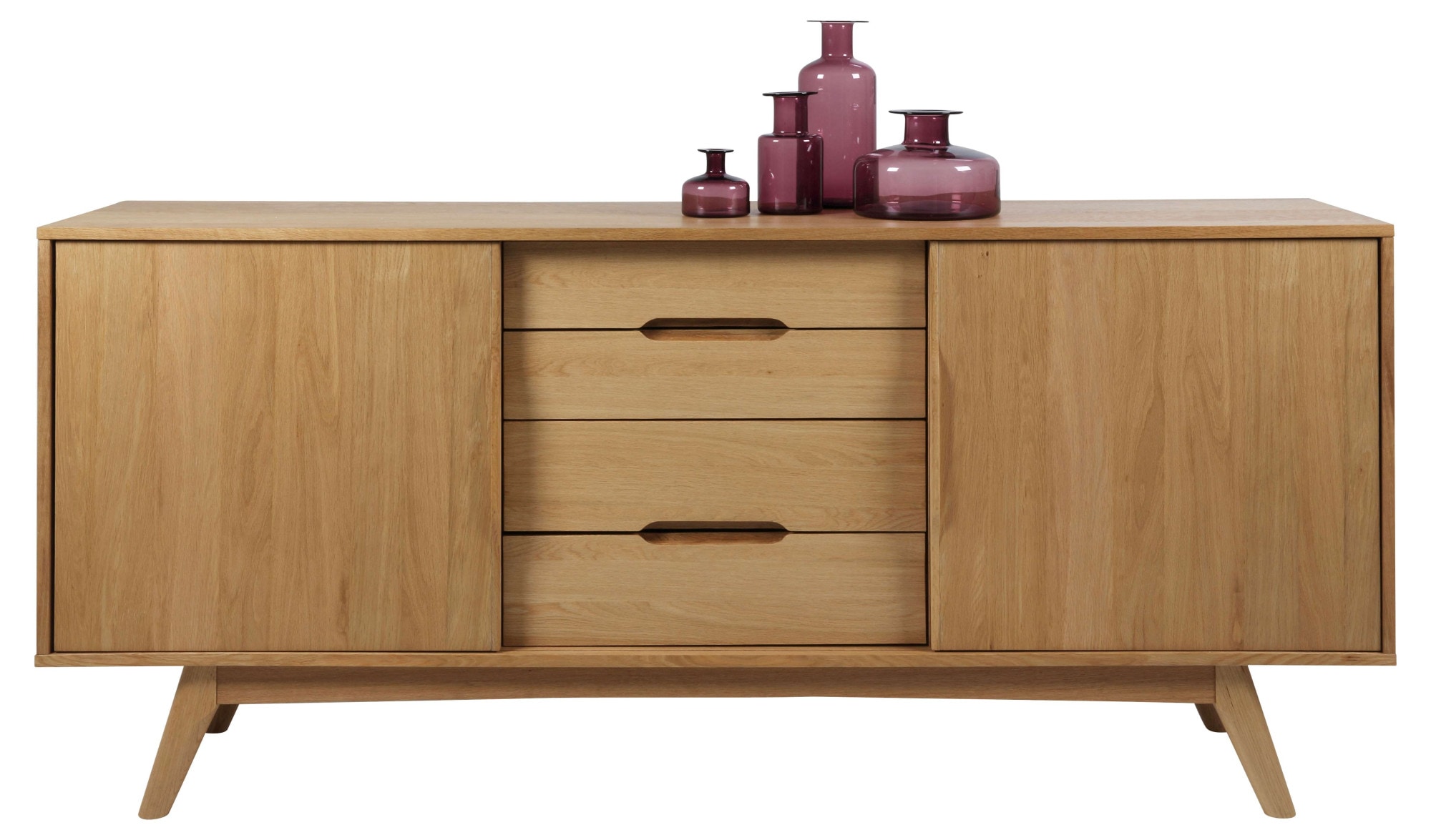 ACTONA GROUP Sideboard »Marte« Anrichte, Eiche/Furnier, 2 Schiebetüren, 4 Schubladen, Breite 180 cm