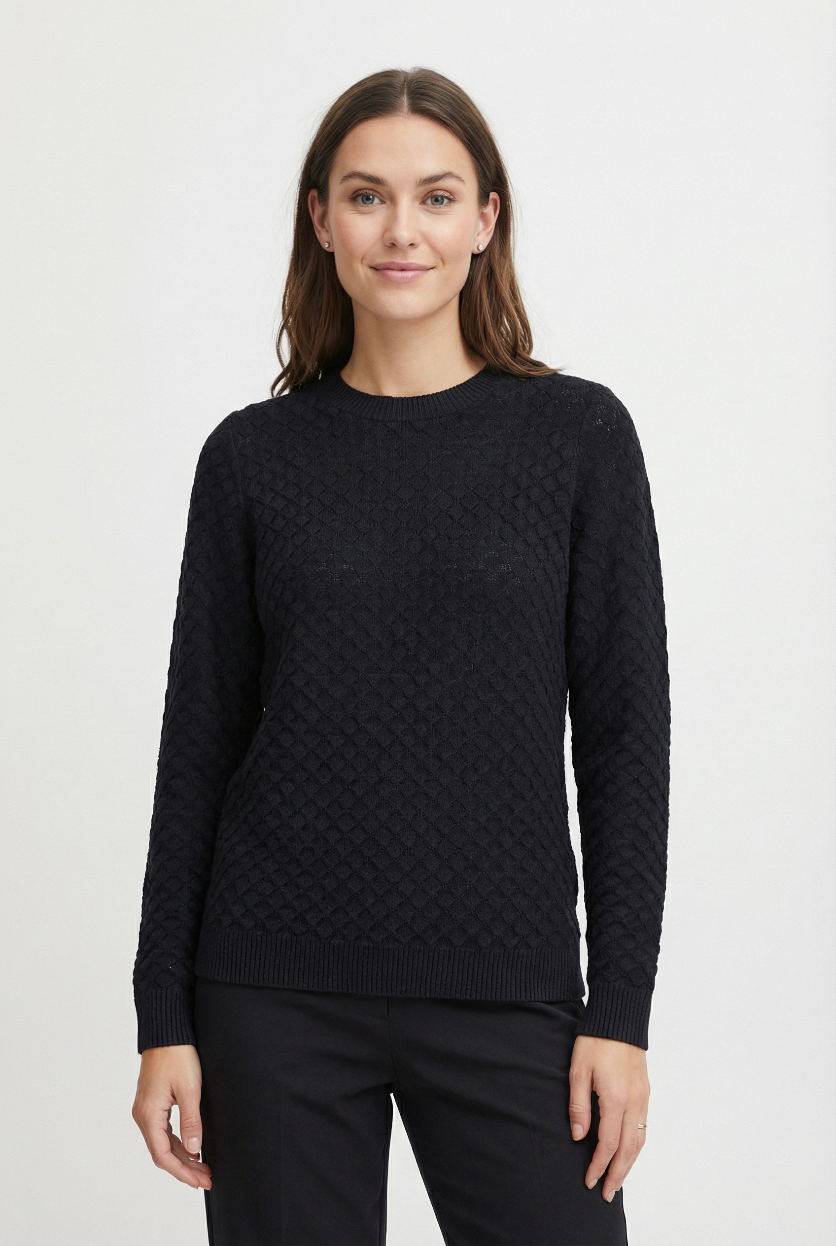 FREEQUENT Strickpullover »FQDODO« mit feinster Lochstickerei