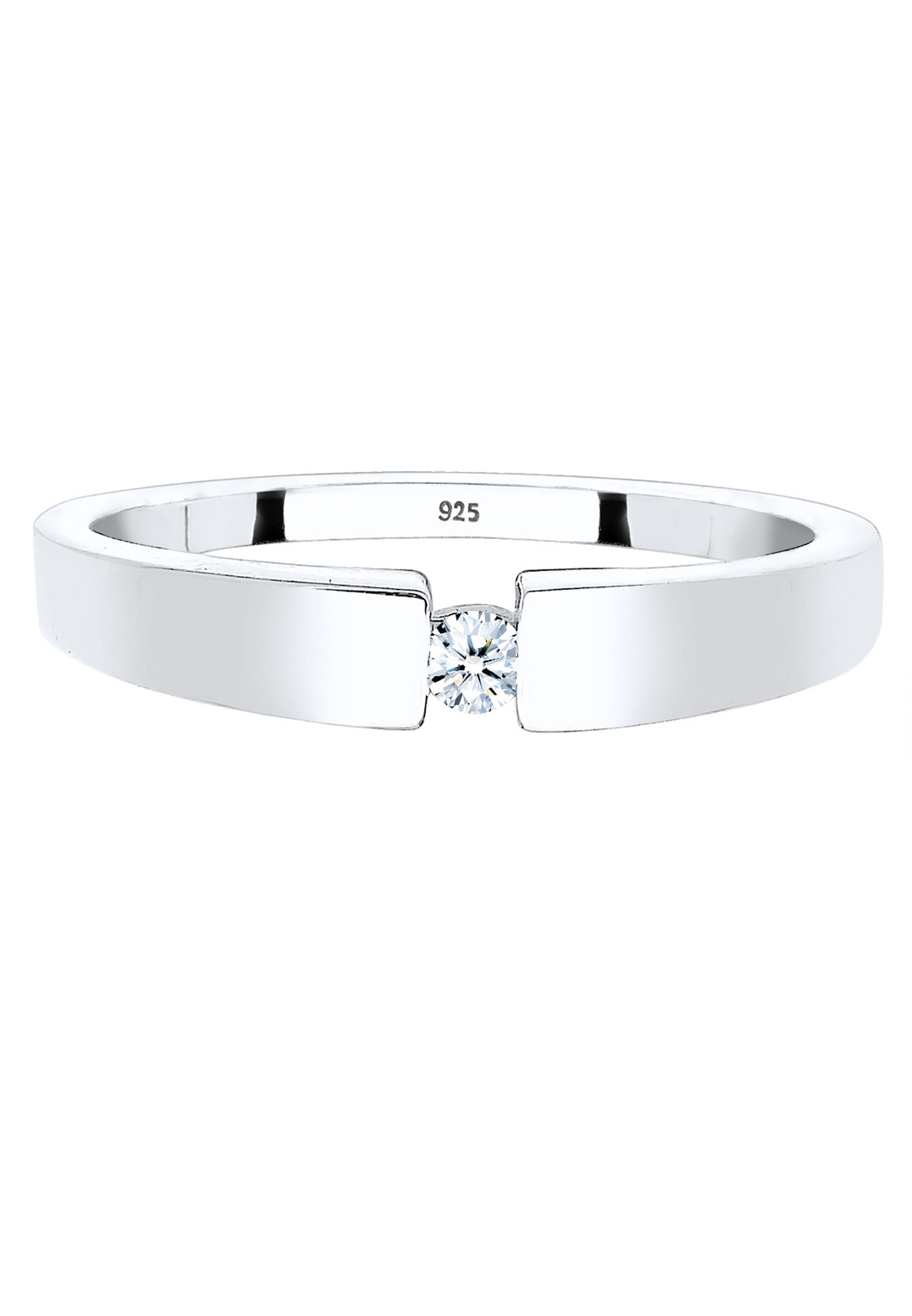 Elli DIAMONDS Trauring »Ring Klassisch Bandring Diamant 0.06 ct. 925 Silber«