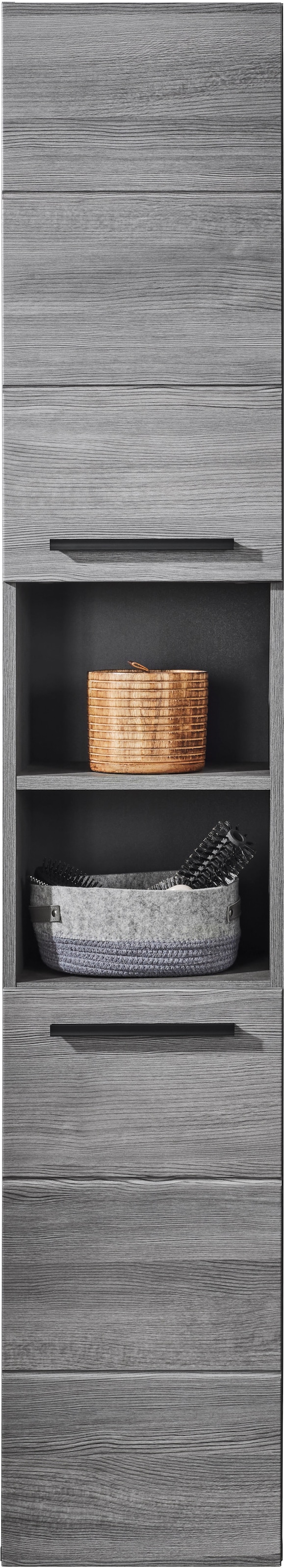 BASIC by Balculina Hochschrank »Silver,Badezimmerschrank BxHxT 34x190x30« 1 Stk. tlg. Breite 34cm, Tür L/R monierbar, FSC-Mix 70%