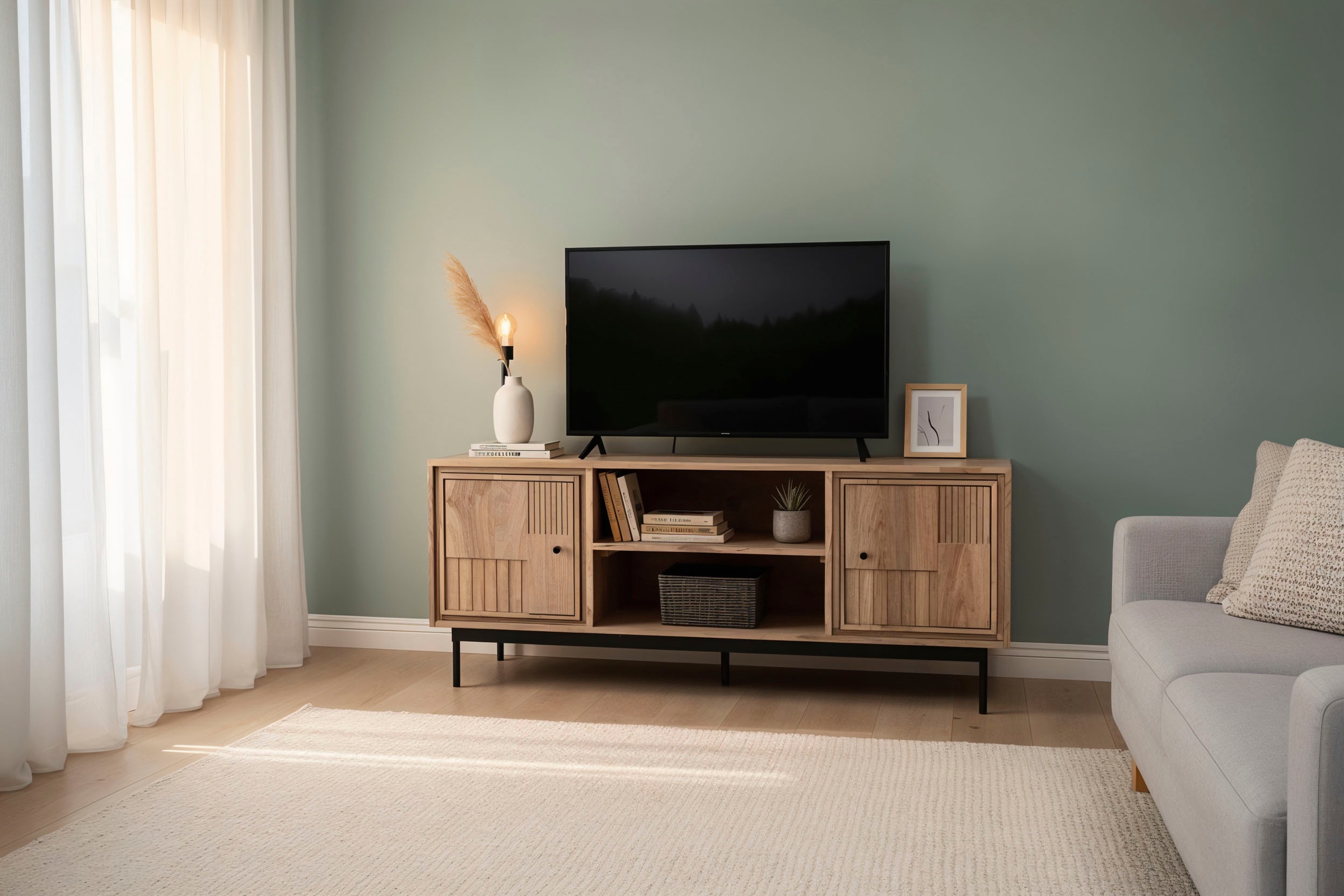 SIT Lowboard 1 Stk. tlg. Massives Lowboard mit variablen Böden & 2 Kabeldurchführungen