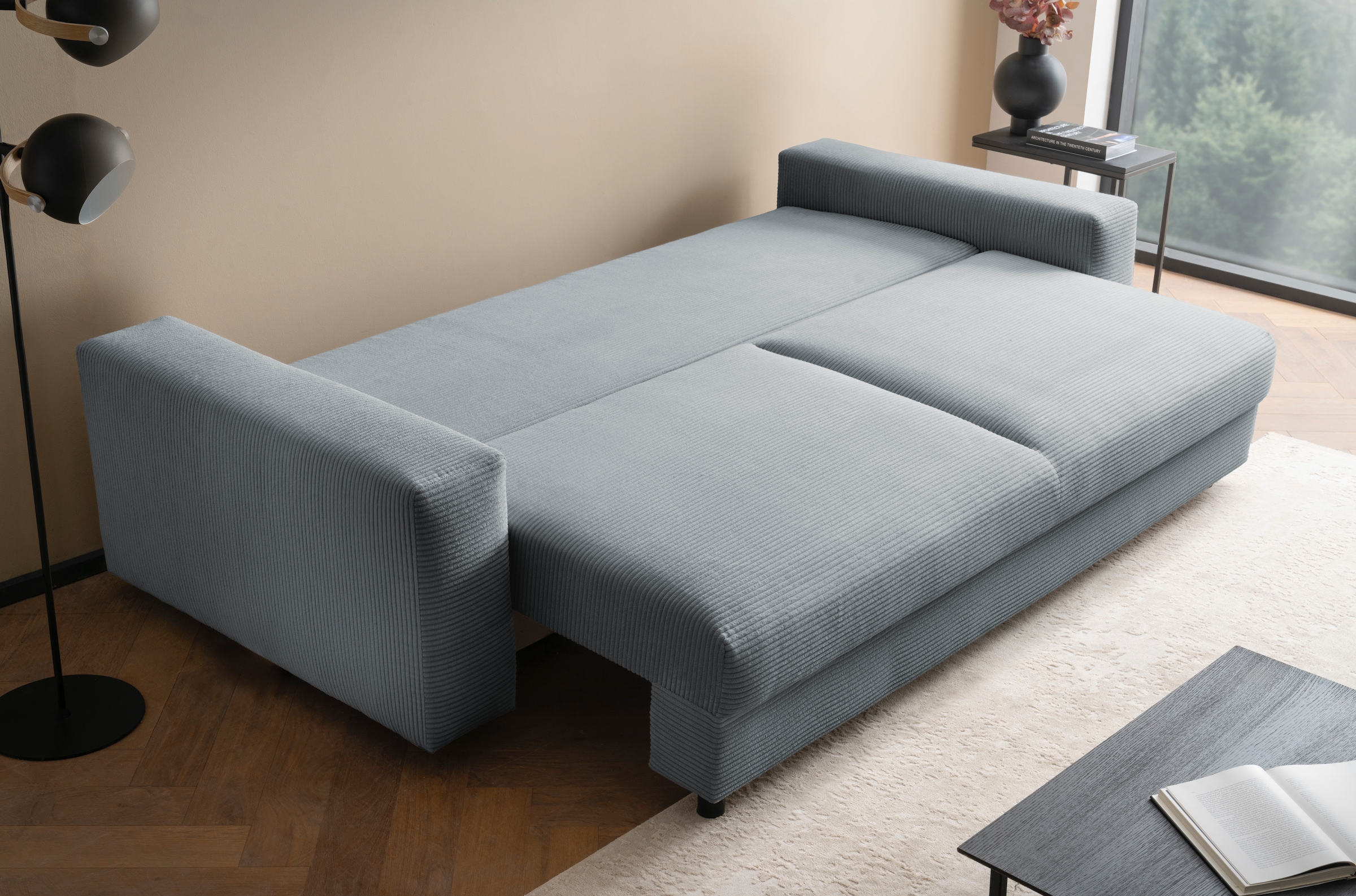 LeGer Home by Lena Gercke Schlafsofa »Imoga, Polster mit Schlaffunktion, 3-Sitzer Sofa, Couch mit Bettkasten«, in modernen Farben und Stoffen, Bettfunktion, Liegefläche: 200x150 cm