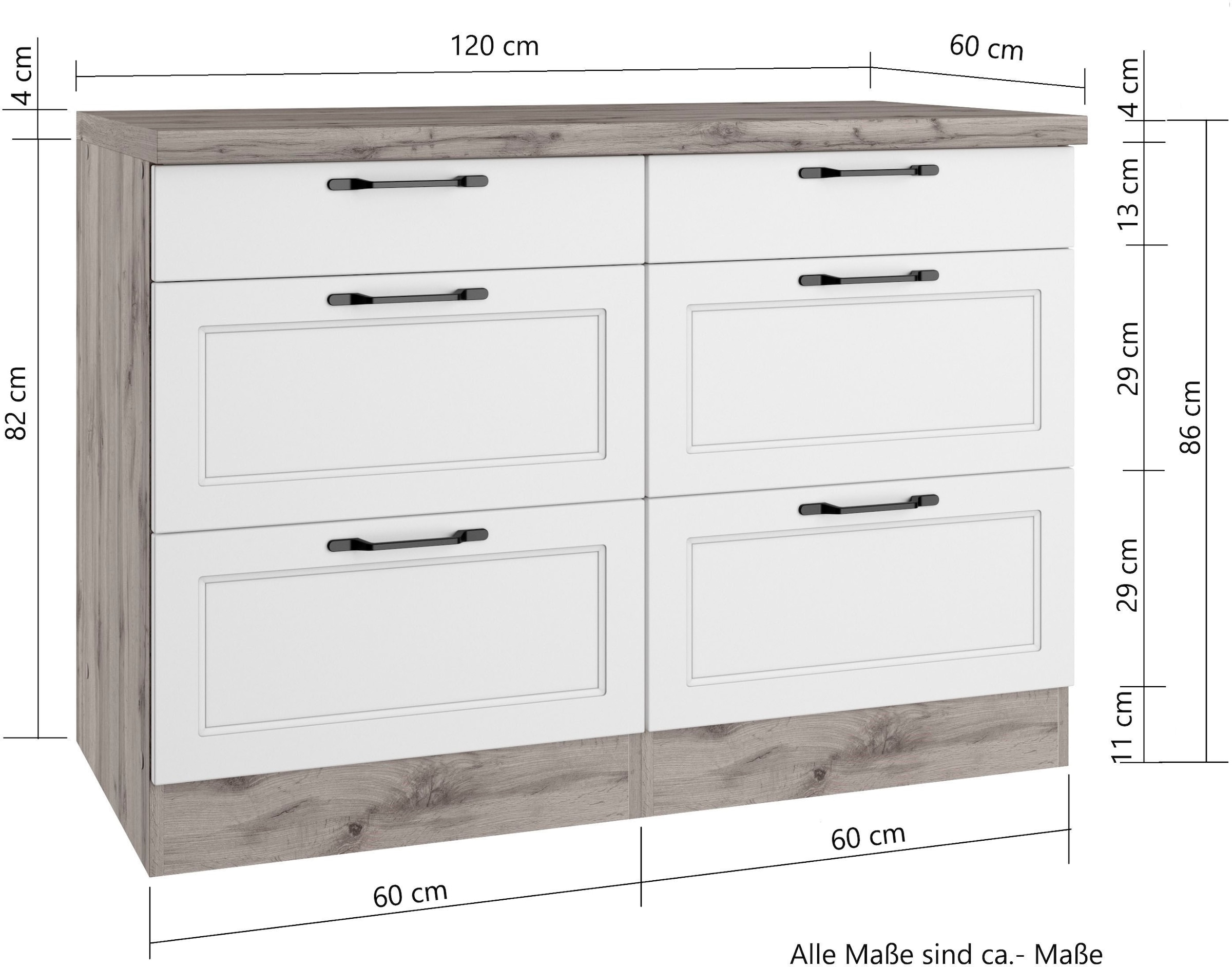 KOCHSTATION Unterschrank »KS-Lana« Breite 120 cm