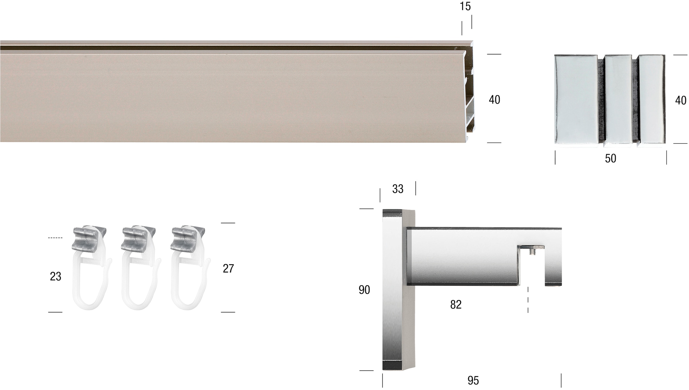 GARESA Gardinenstange »FLAT«, 1 läufig-läufig, Wunschmaßlänge, Rechteckprofil, Wandmontage, perfekter Lauf, modern, verlängerbar