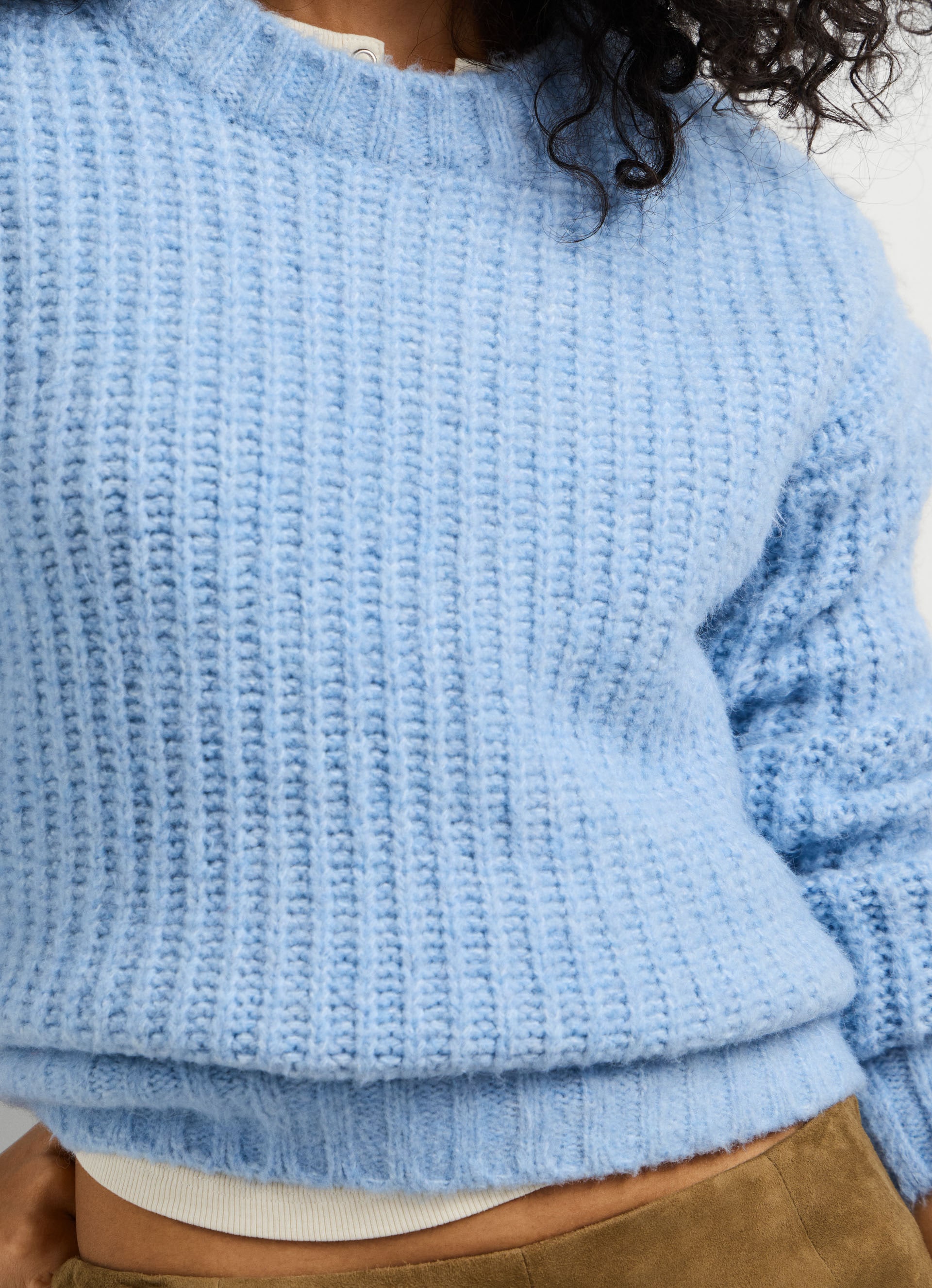 Pepe Jeans Strickpullover »ASHLEY CREW« mit Rundhalsausschnitt, Materialmix