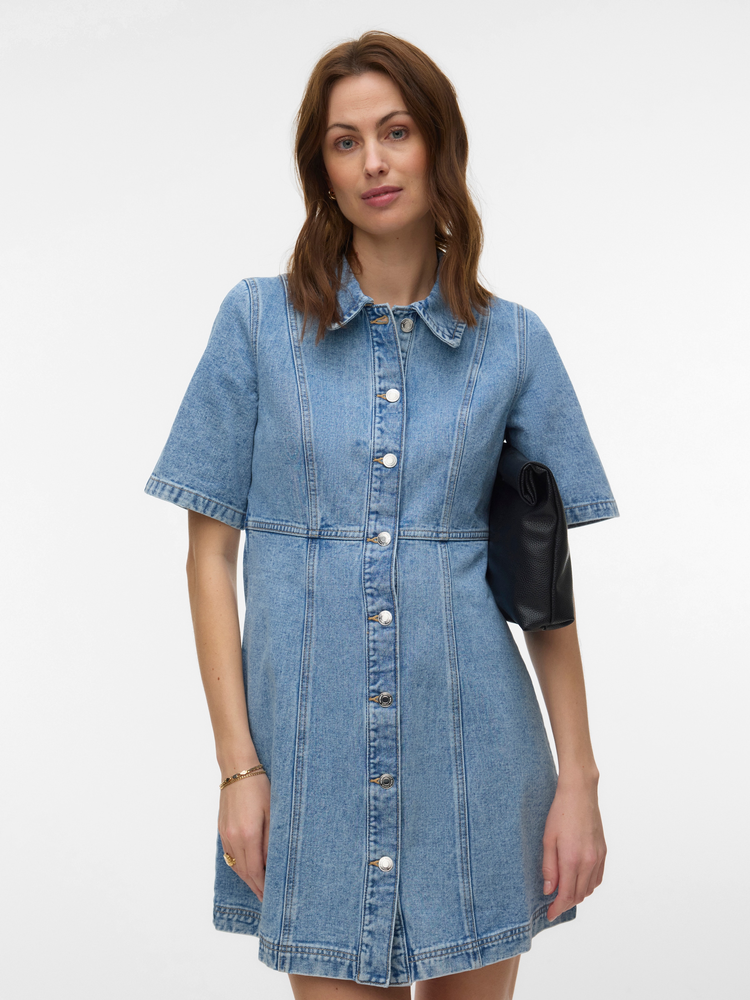 Vero Moda Jeanskleid »VMDAISY 2/4 SHORT DENIM DRESS NOOS« Baumwolle