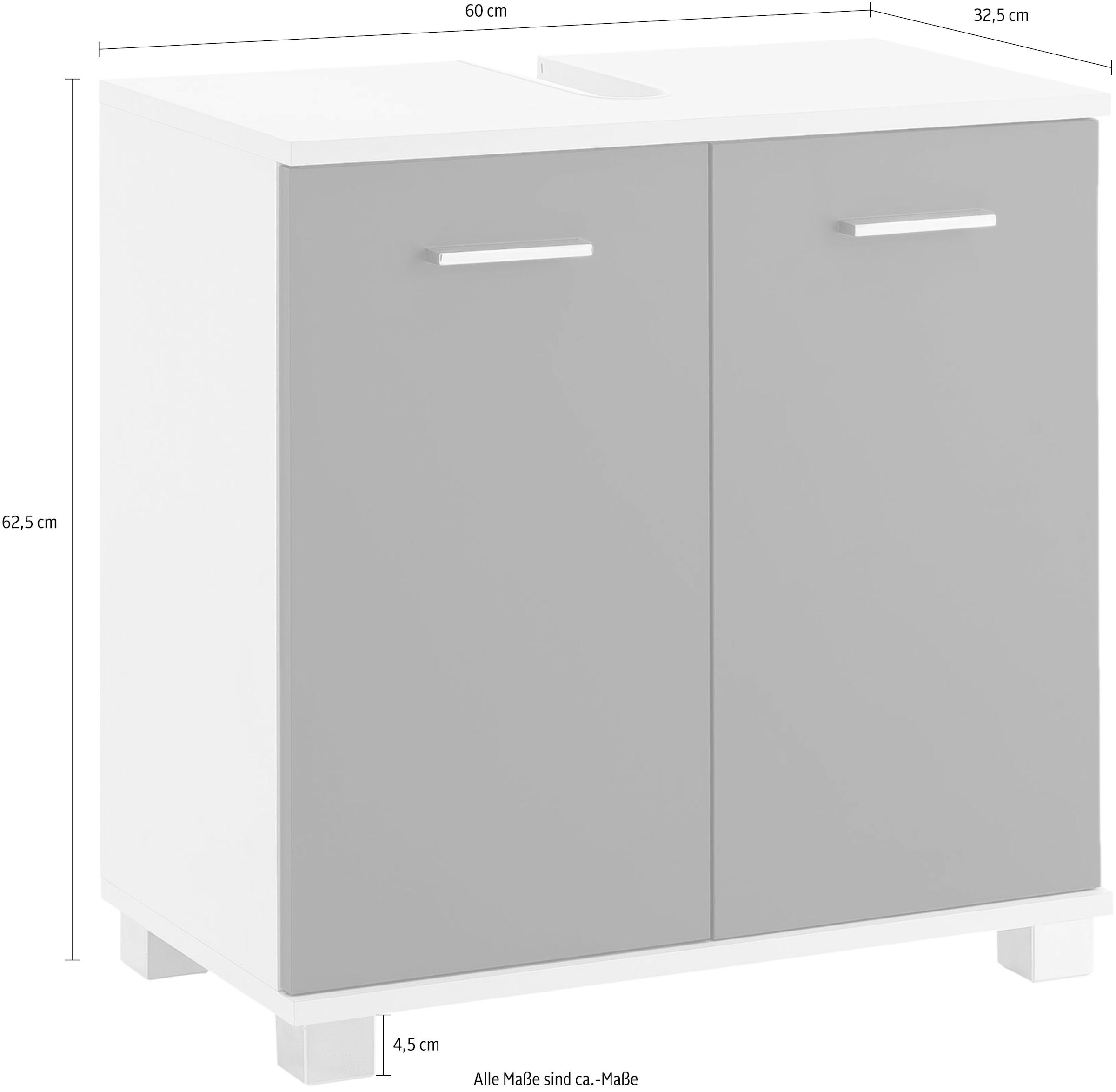 Schildmeyer Waschbeckenunterschrank »Lumo«, Breite 60 cm, mit 2 Türen &  Metallgriffen mit 3 Jahren XXL Garantie