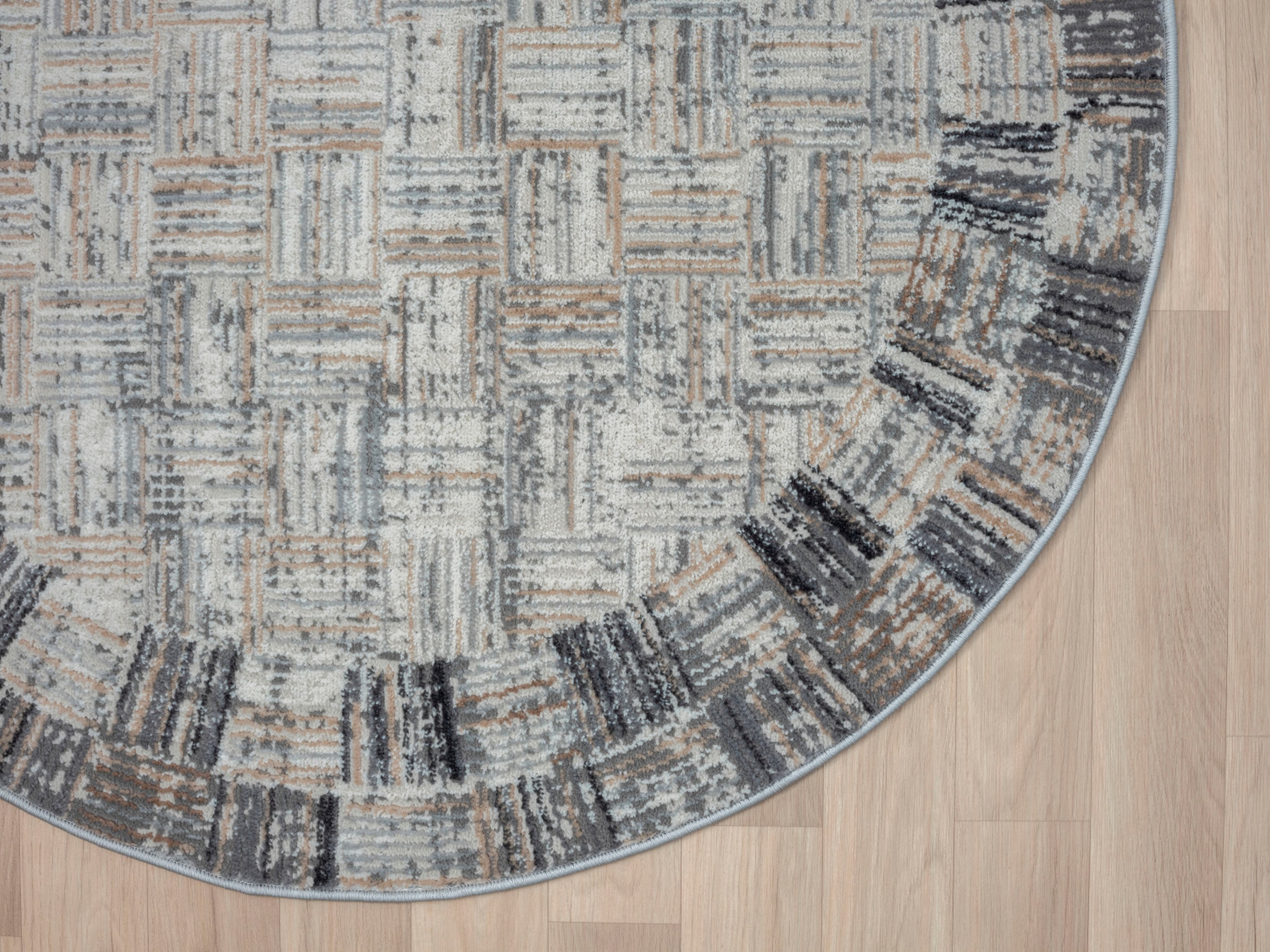 Myflair Möbel & Accessoires Teppich »My Mood«, rund, 8 mm Höhe, Kurzflor, Scandi-Design, mit Bordüre, besonders weich durch Microfaser