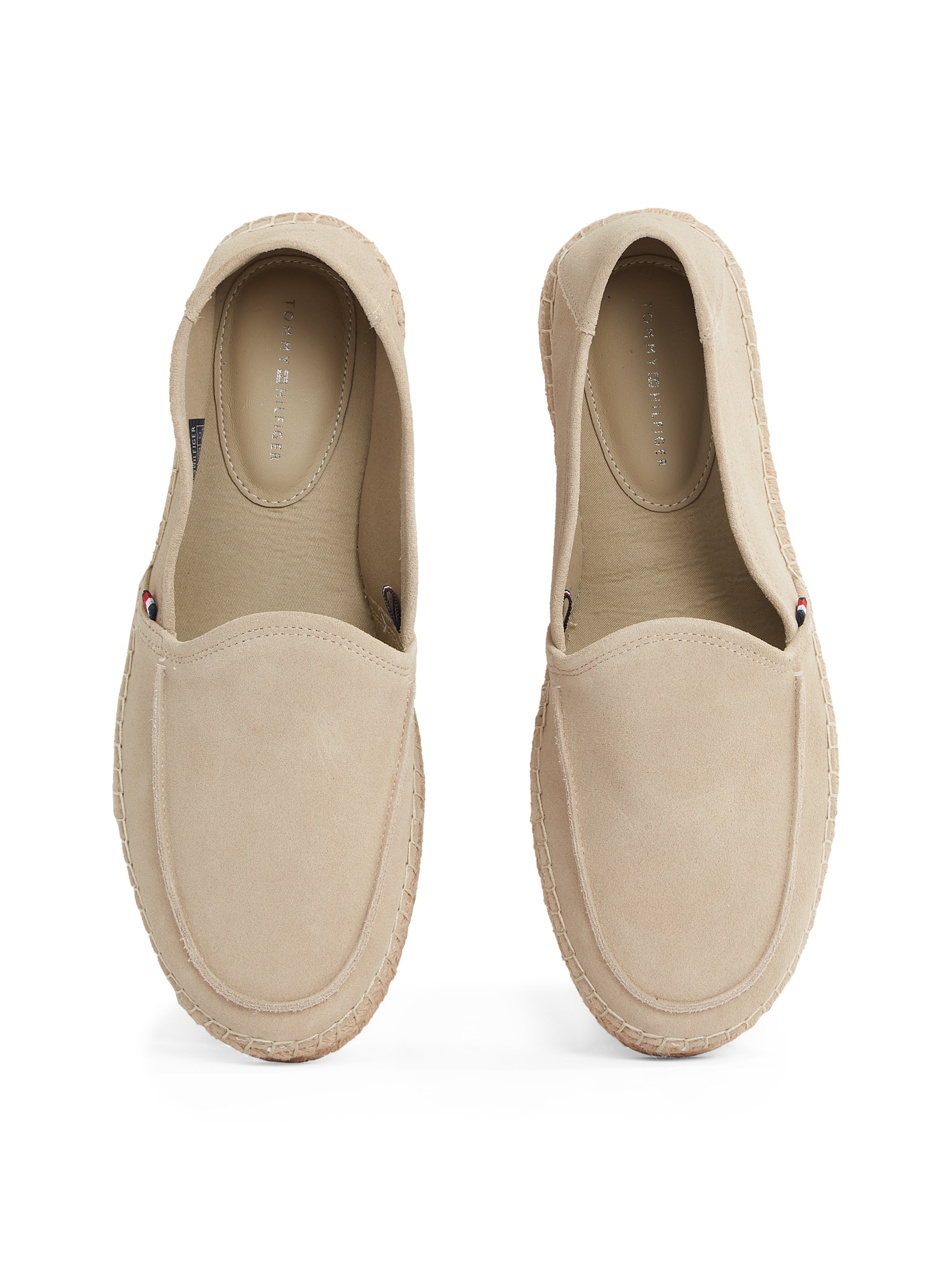 Tommy Hilfiger Espadrille »HILFIGER FLEX ESPA SUEDE LOAFER«, Sommerschuh, Schlupfschuh, Slipper mit Bastbezug am Plateau
