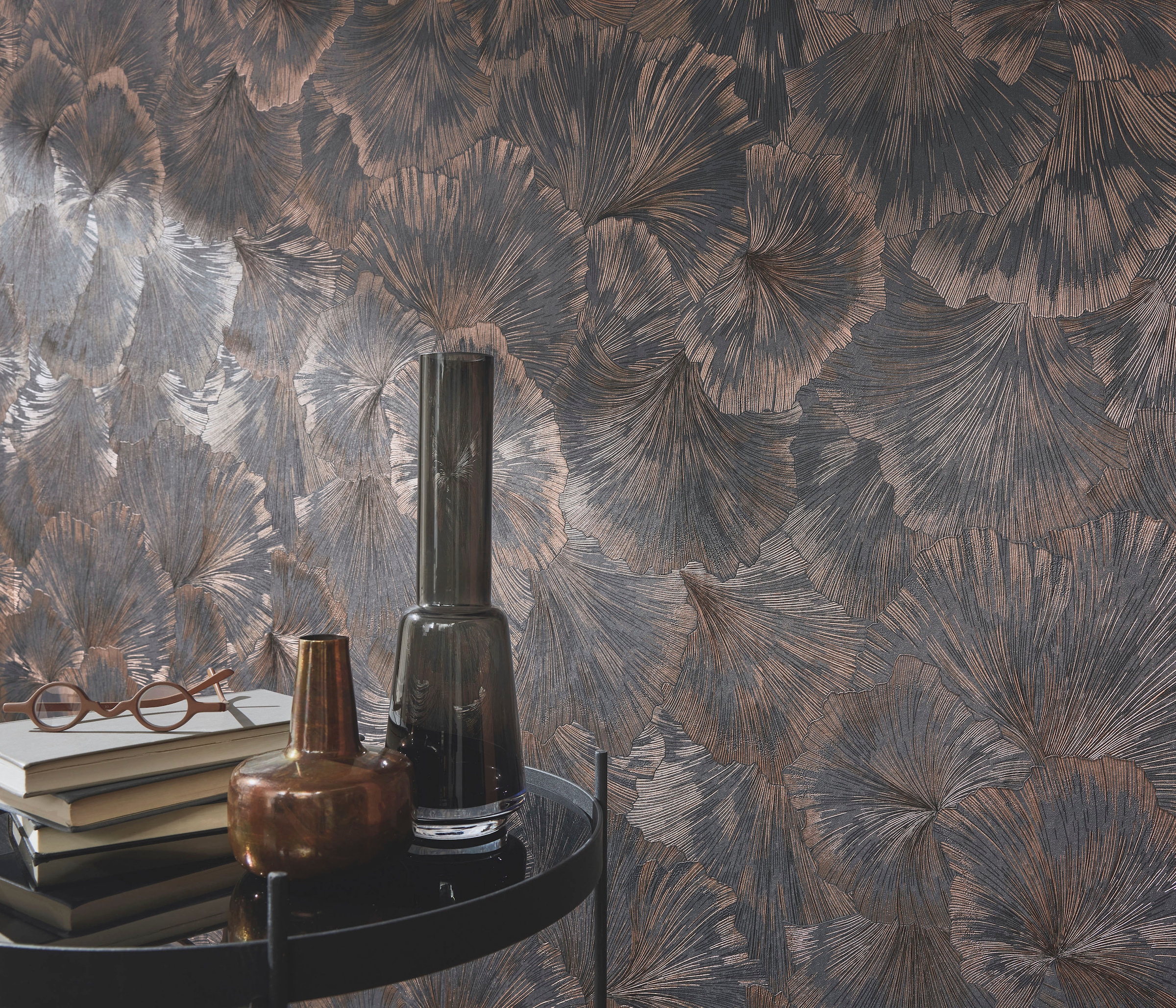 Erismann Floral Flowers Fashion for Walls by Guido Maria Kretschmer Wallpaper in Dark Grey