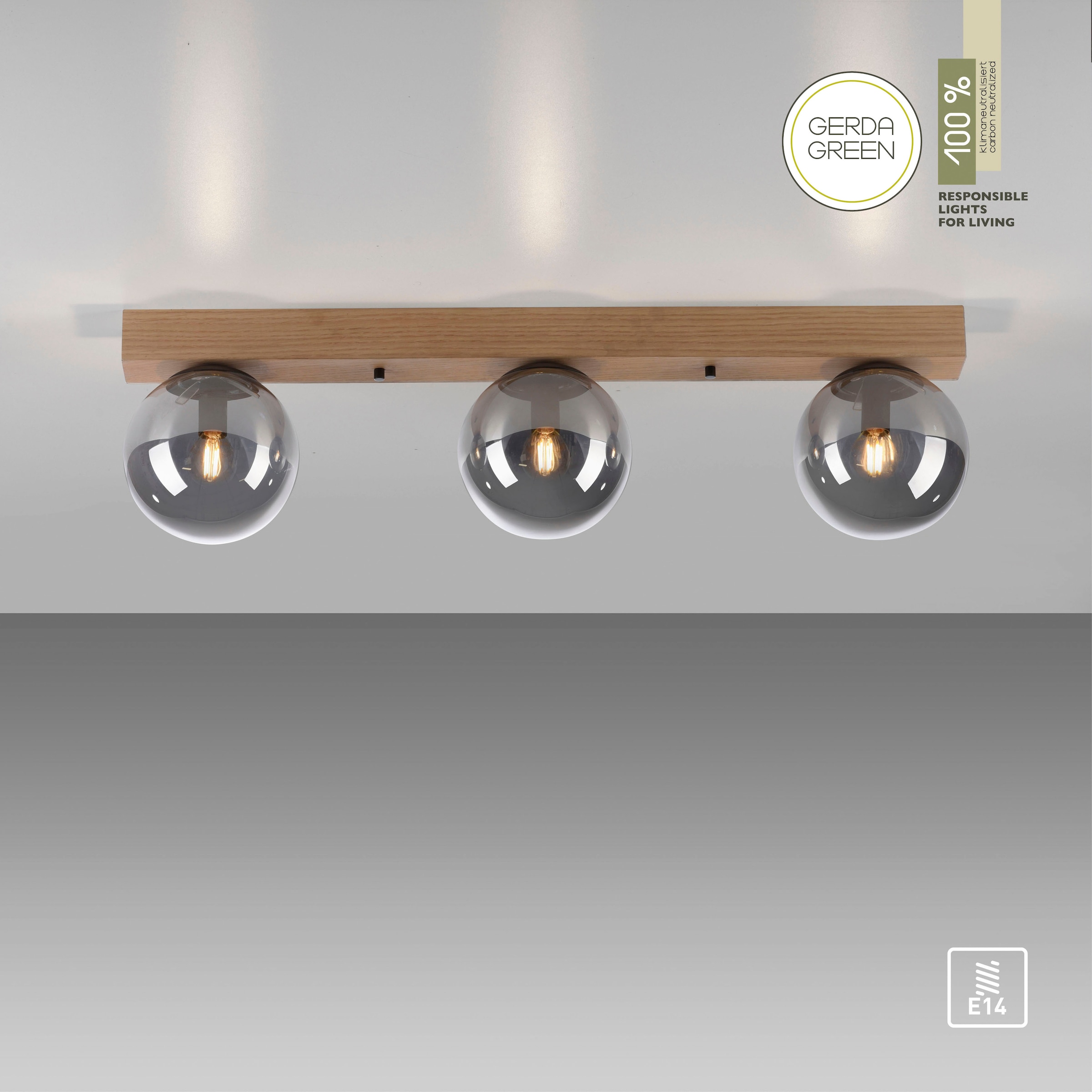 JUST LIGHT Deckenleuchte »GREEN WIDO« E14 1 Stk.