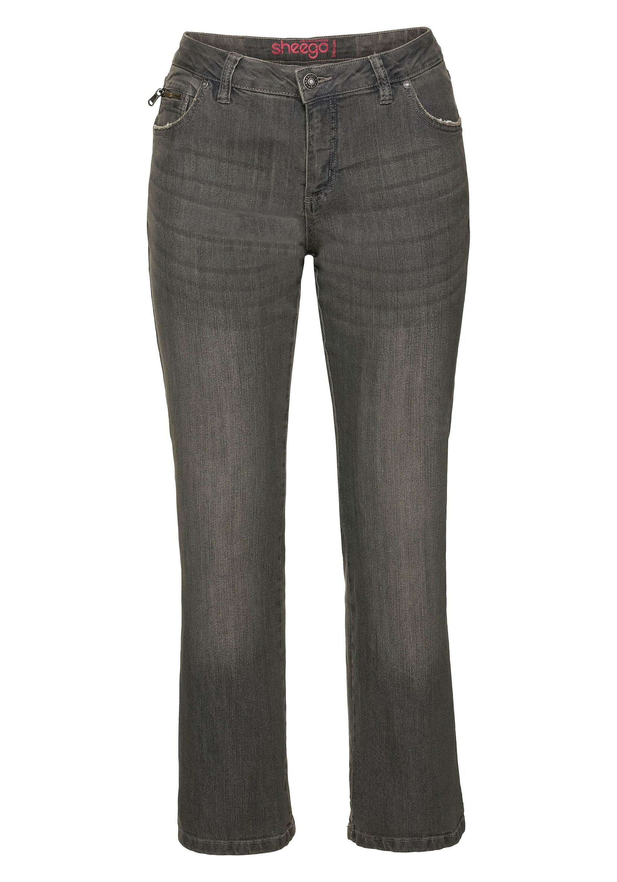 Sheego Bootcut-Jeans »Jeans in 5-Pocket-Form, mit Used-Effekten«