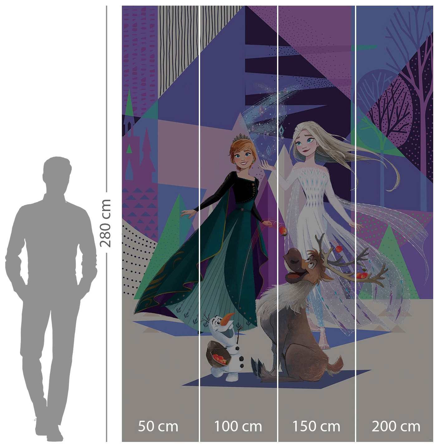 Komar Vliestapete »Digitaldruck Vlies -  Frozen Abstract Arendelle - Größe 200 x 280 cm« bedruckt glatt Kinderzimmer