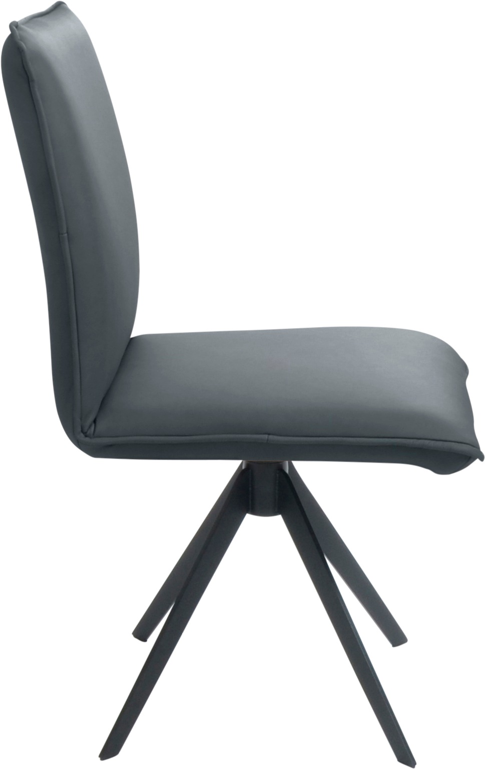 K+W Komfort & Wohnen Drehstuhl, Leder, Blitzdrehkreuz und Rückholfunktion, dekorativer 12mm Biese