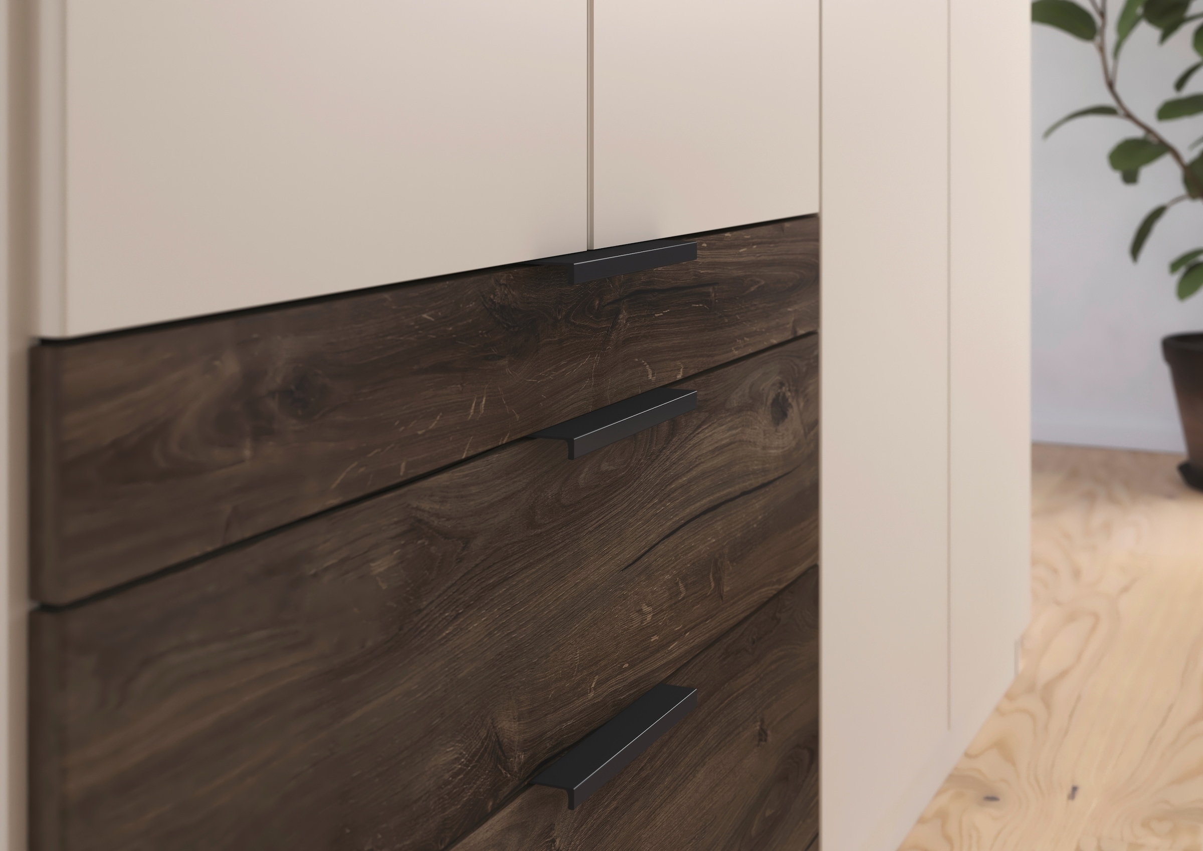 rauch Kleiderschrank »Drehtürenschrank Schrank Garderobe Schlafzimmerschrank KODA« oberer Schubkasten mit praktischer Inneneinteilung,  mit asymmetrisch angeordneten Schubladen MADE IN GERMANY