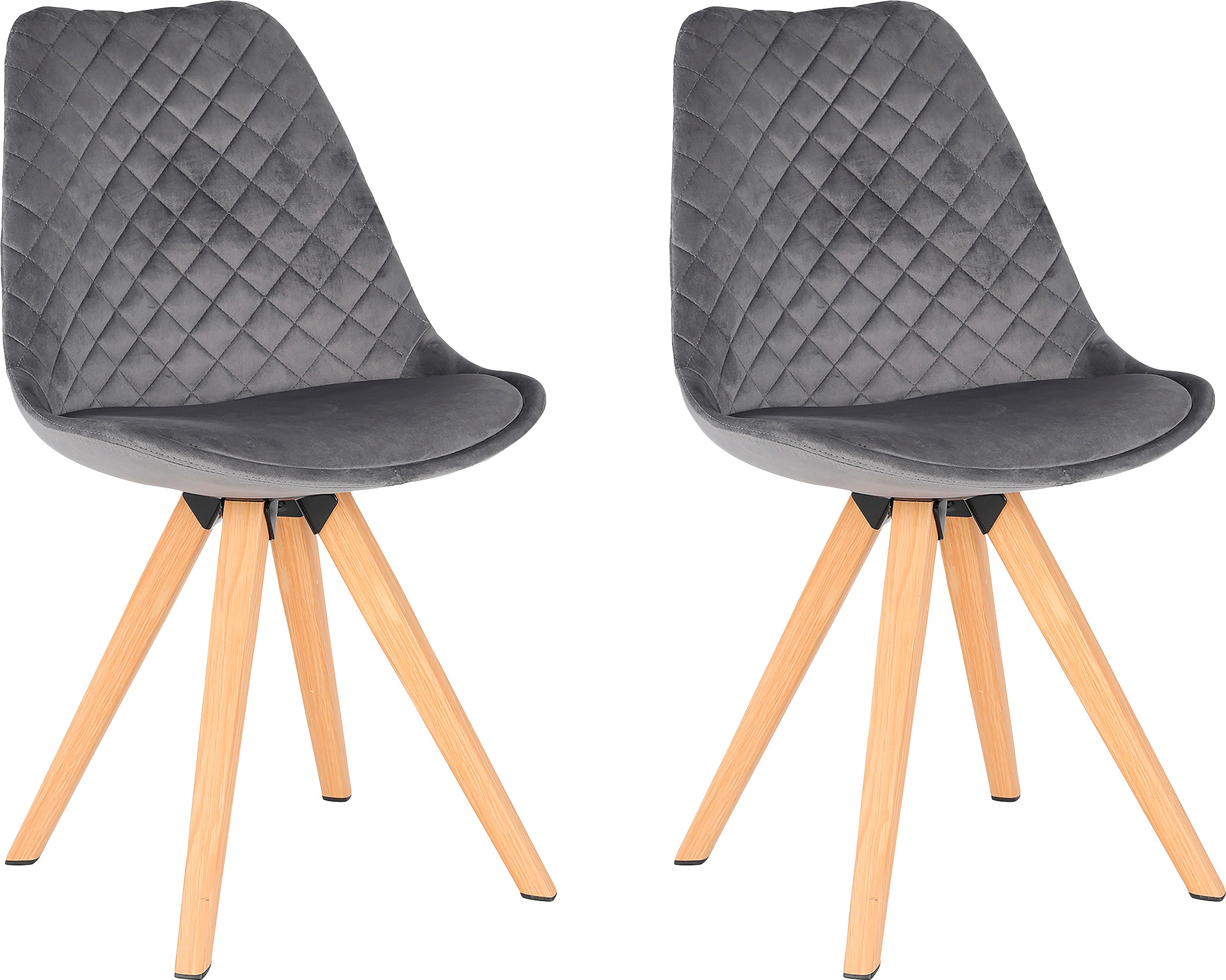 byLIVING Esszimmerstuhl »Arik«, (Set), 2 St., Samt, Bezug in Samt oder Cord, Gestell in Eichen-Optik