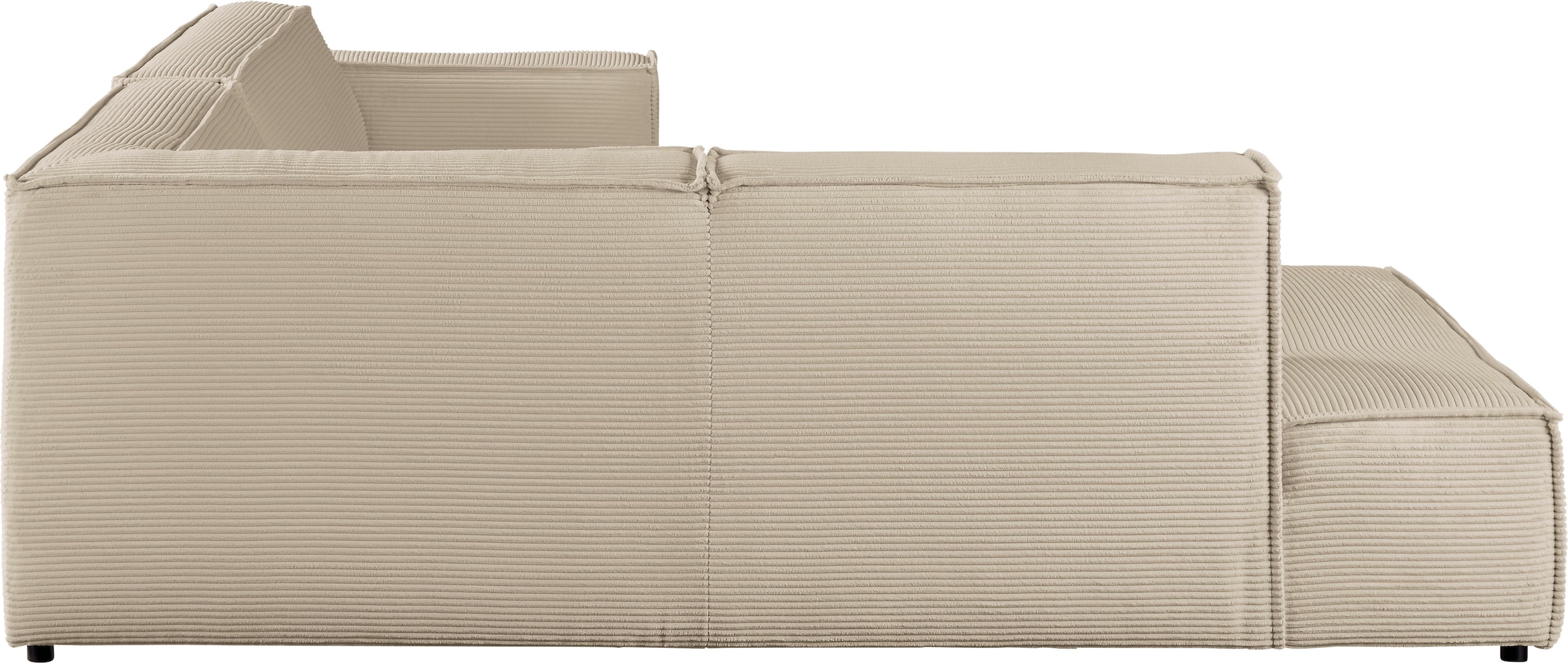 3C Candy Ecksofa »Matteo in elegant, kubischer Formensprache, bequem, L-Form« mit auffälliger Kedernaht, Cord-Bezug, Lounge-Charakter, OTTOs Choice