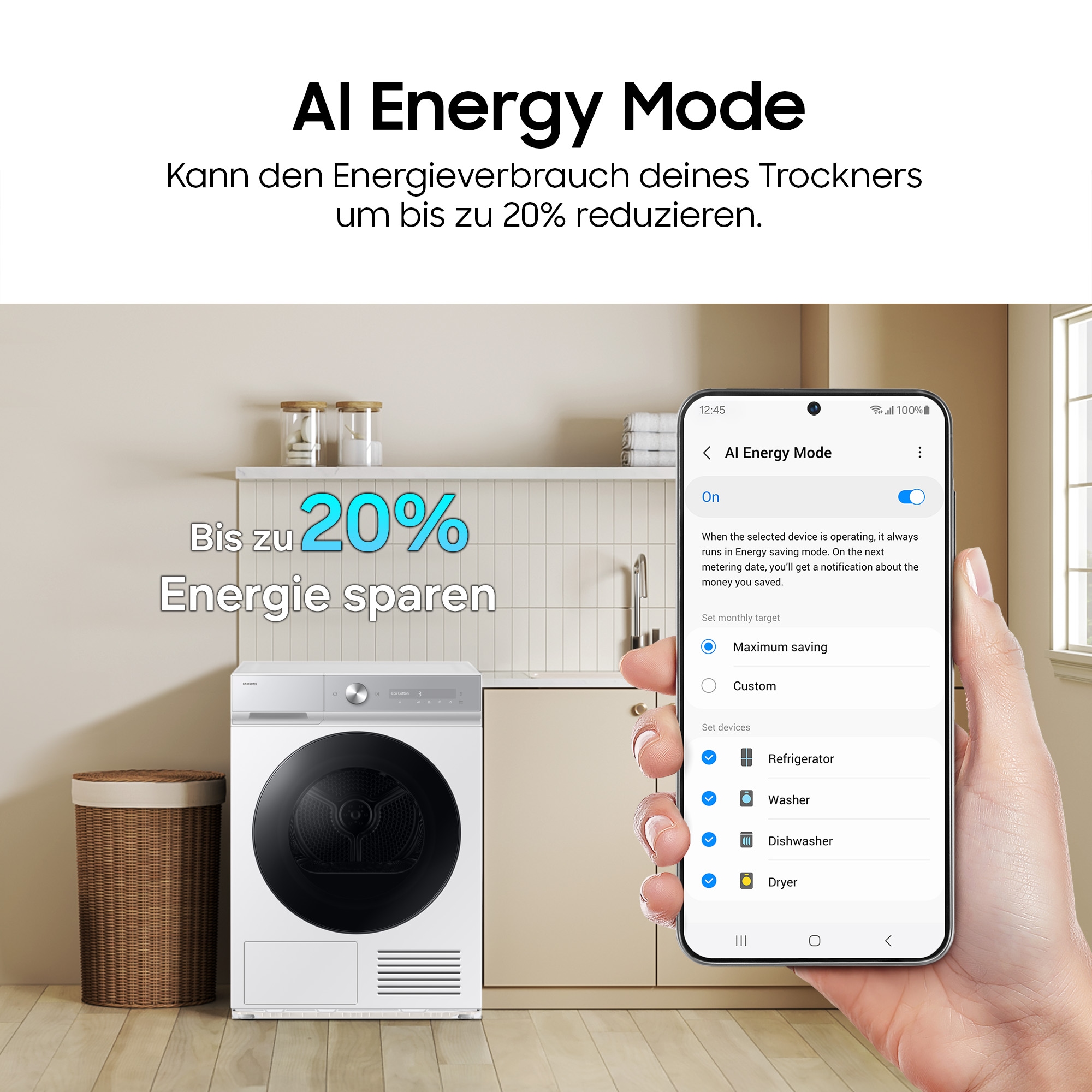 Samsung Wärmepumpentrockner »DV90DB8845GHU2« DV8400D QuickDriveᵀᴹ Option ‑ Spart bis zu 35 % Zeit