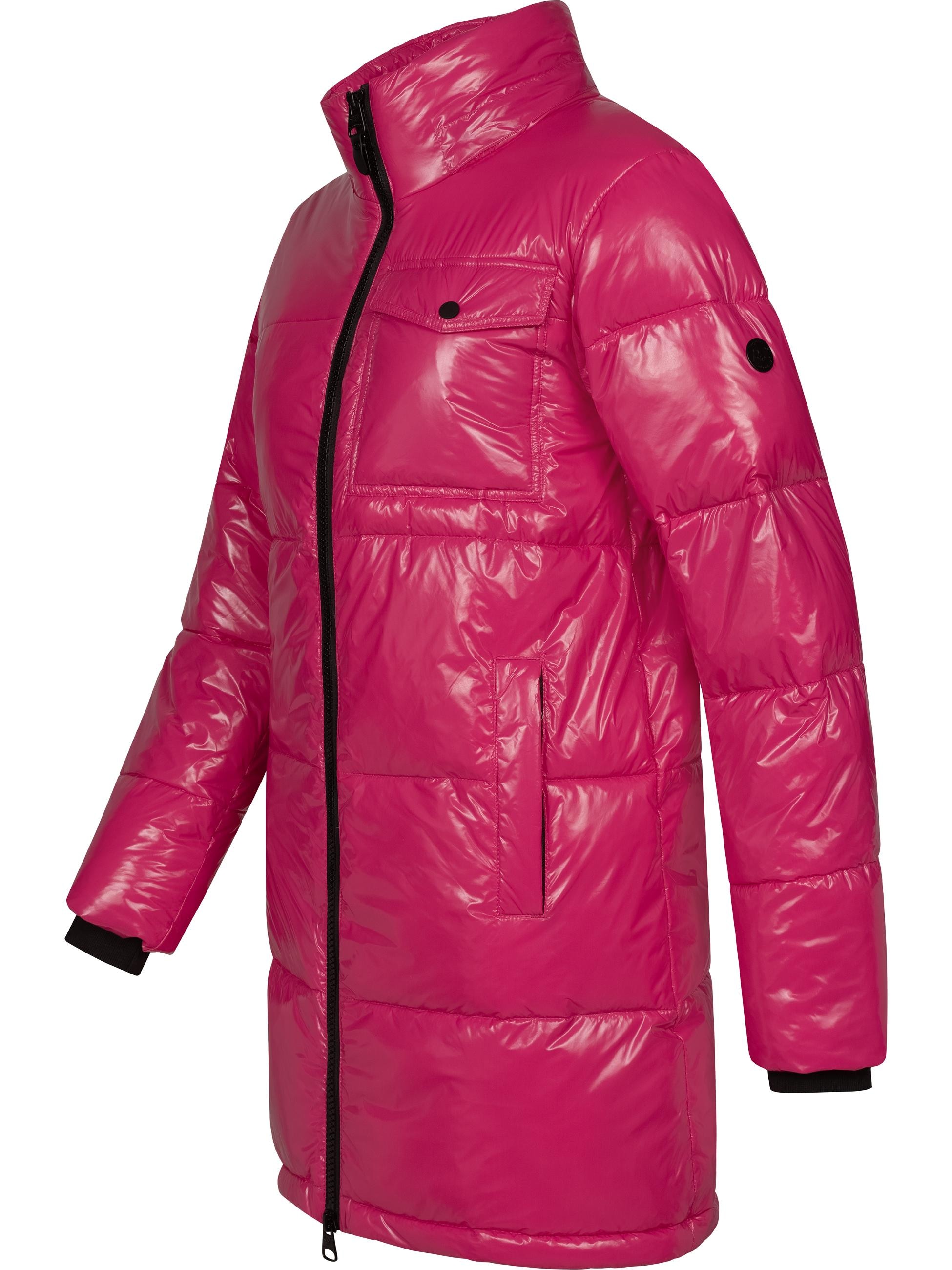 Ragwear Wintermantel »Wintermantel Roobie Long«, super stylischer, gänzender Damen Steppmantel