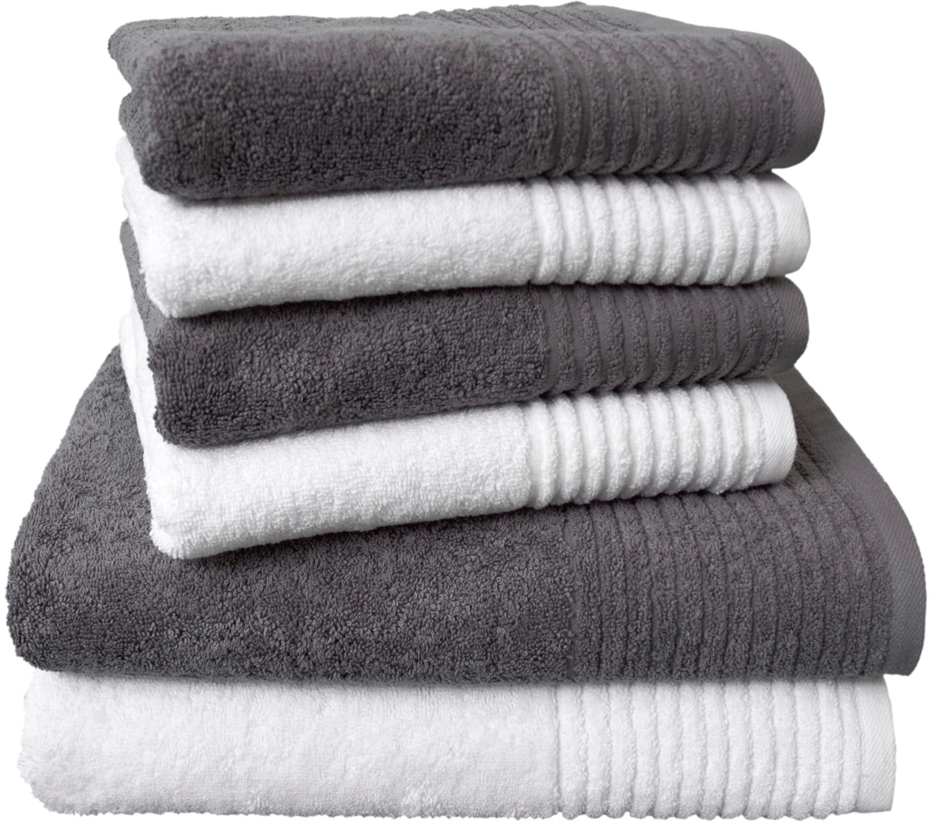 Dyckhoff Handtuch Set »Brillant«, Set, 6 tlg., Walkfrottee, mit Streifenbordüre;4 Handtücher (50x100cm), 2 Duschtücher (70x140cm)
