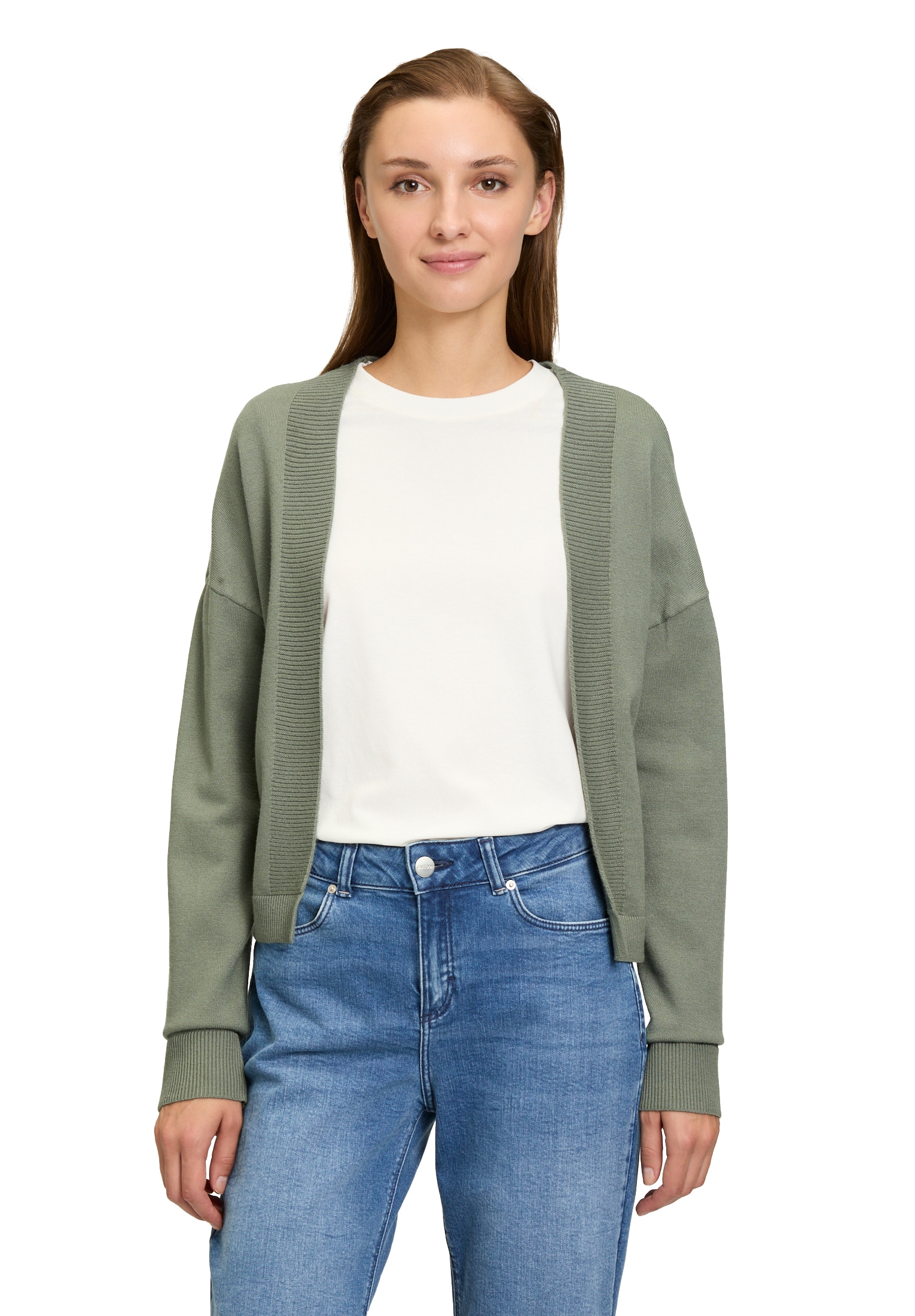 Cartoon Strickjacke »Basic-Strickjacke mit Rippbündchen«