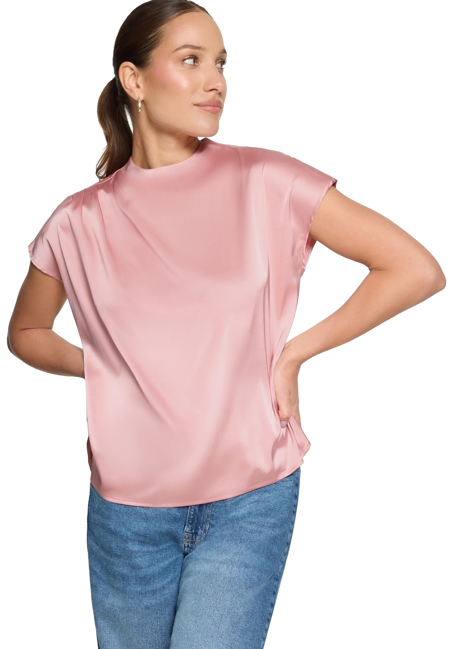 Zero Satinbluse »Satin-Bluse mit Kragen«
