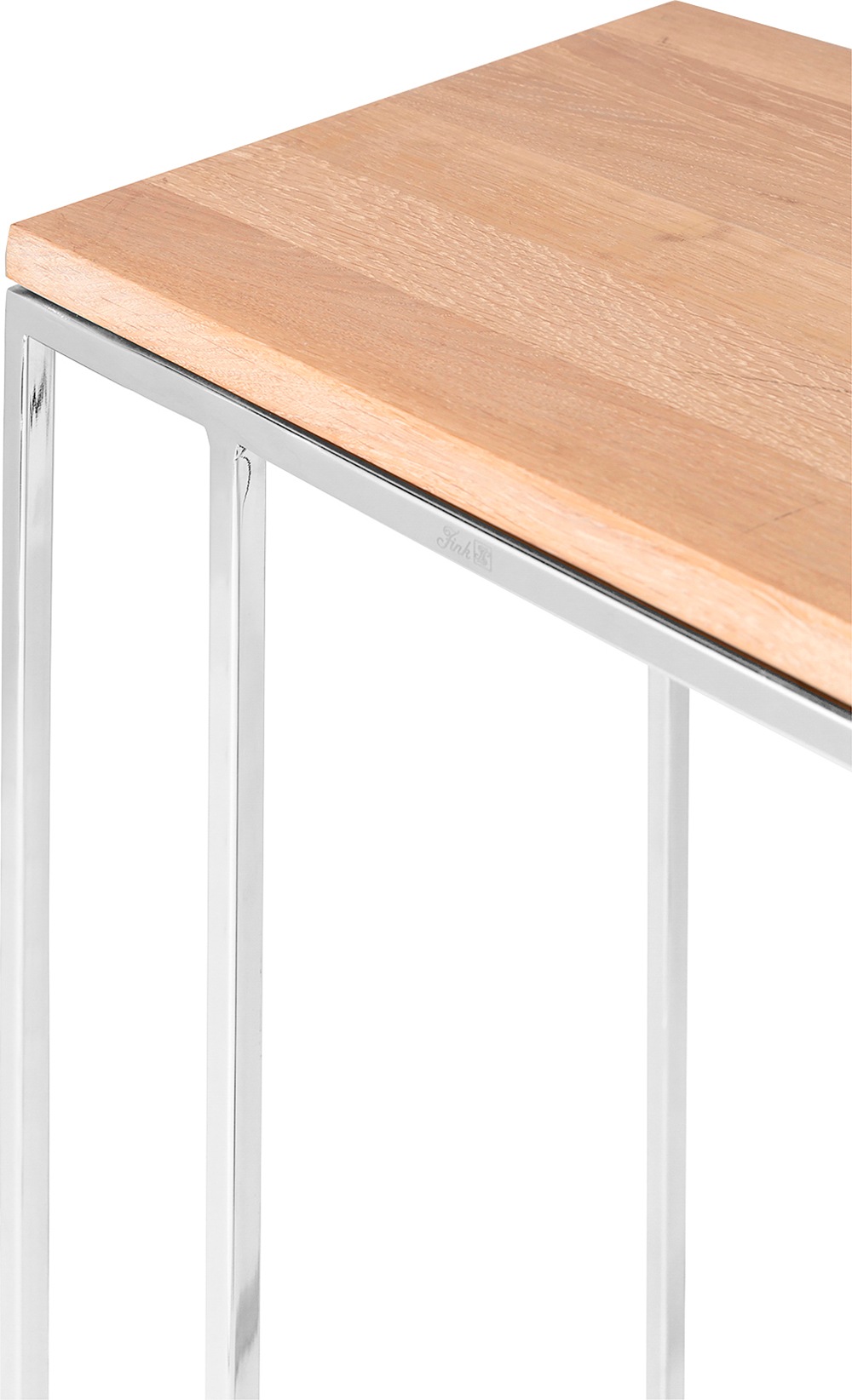 Fink Beistelltisch, massive Tischplatte, Beistelltisch C-Form