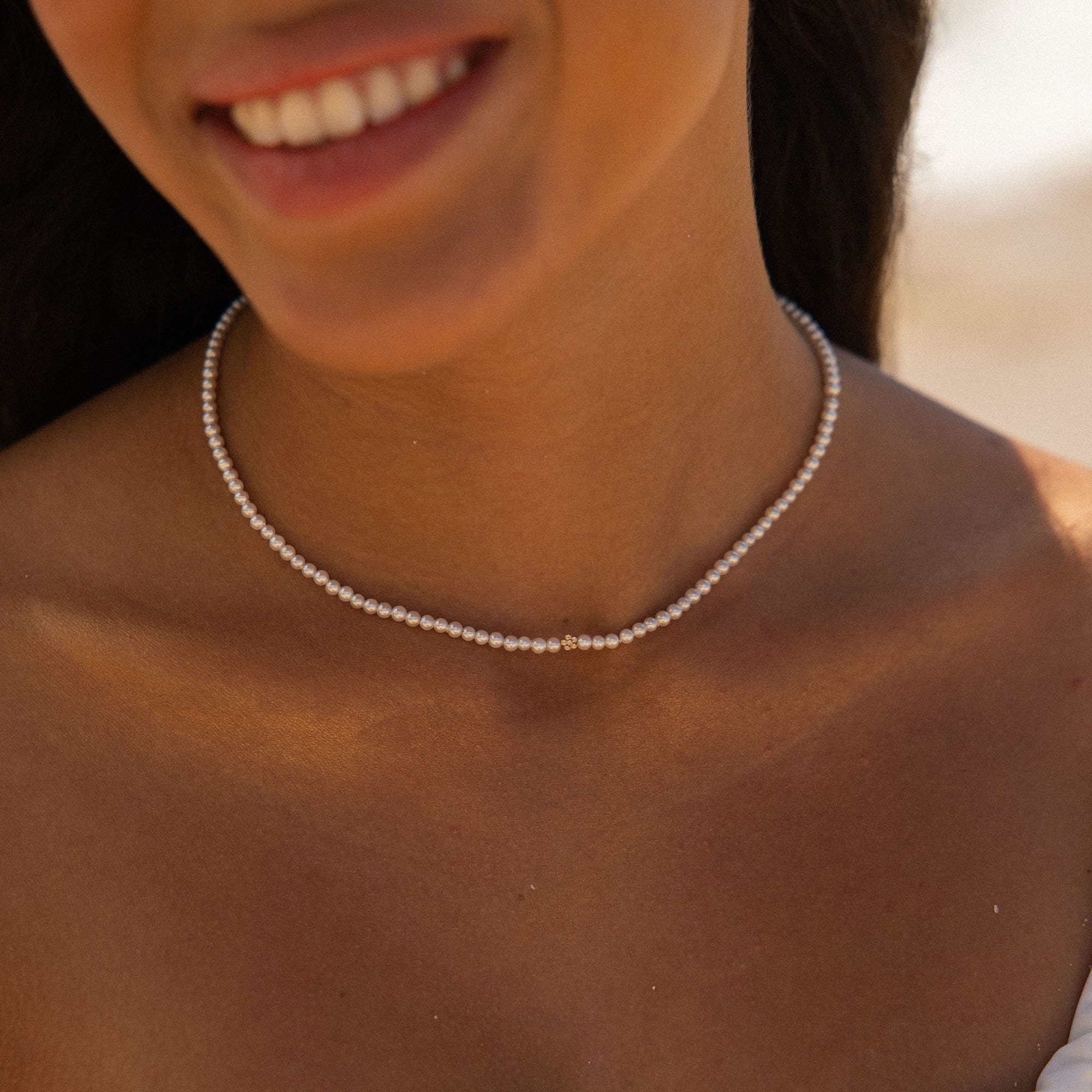 Purelei Perlenkette »Schmuck Geschenk Bloomy Blume, 23162-Necklace-Bloomy-Gold«, mit Muschelkernperle