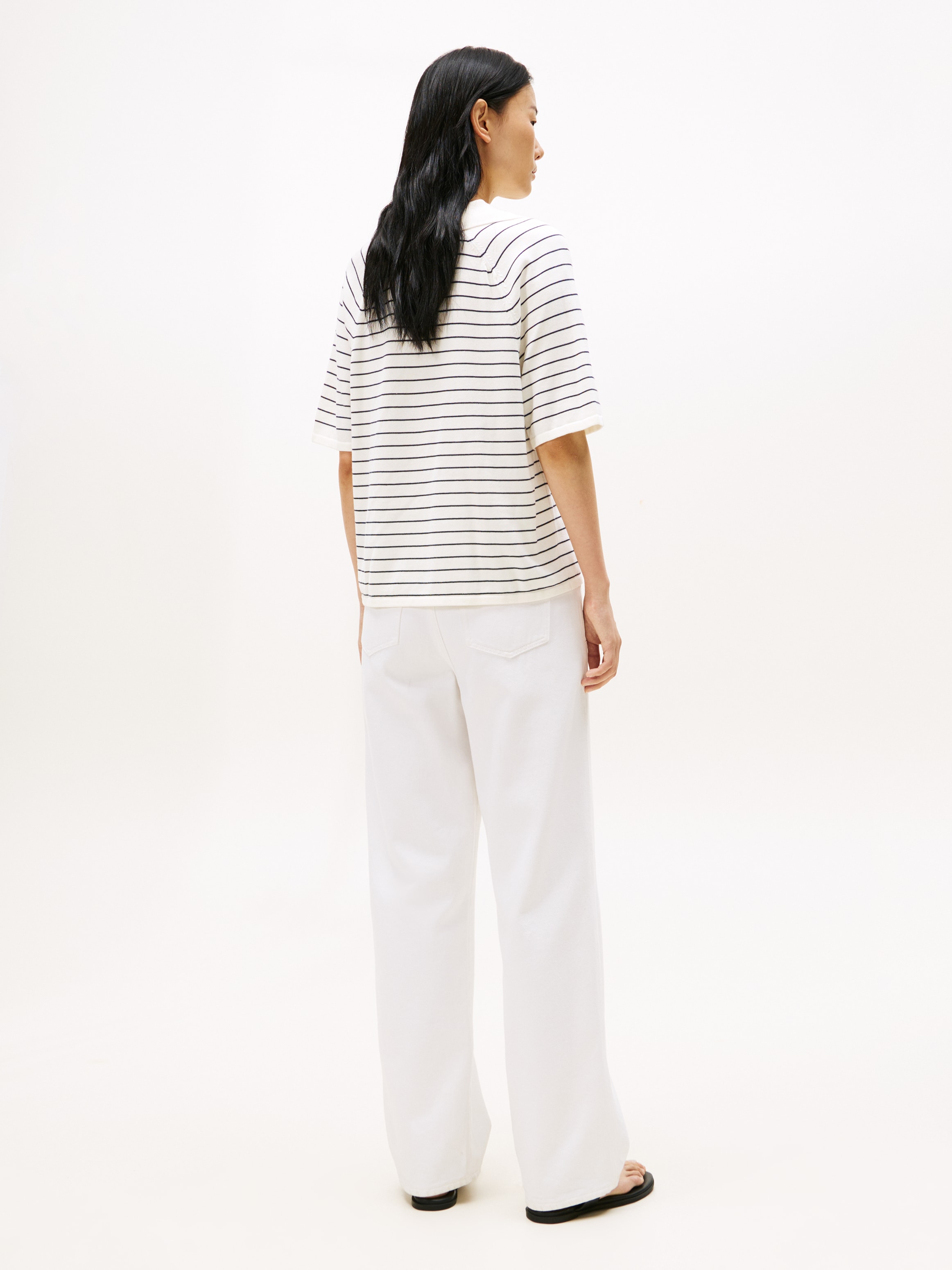 Tommy Hilfiger Strickpullover »CO JERSEY STCH POLO V-NK S/S SWT«