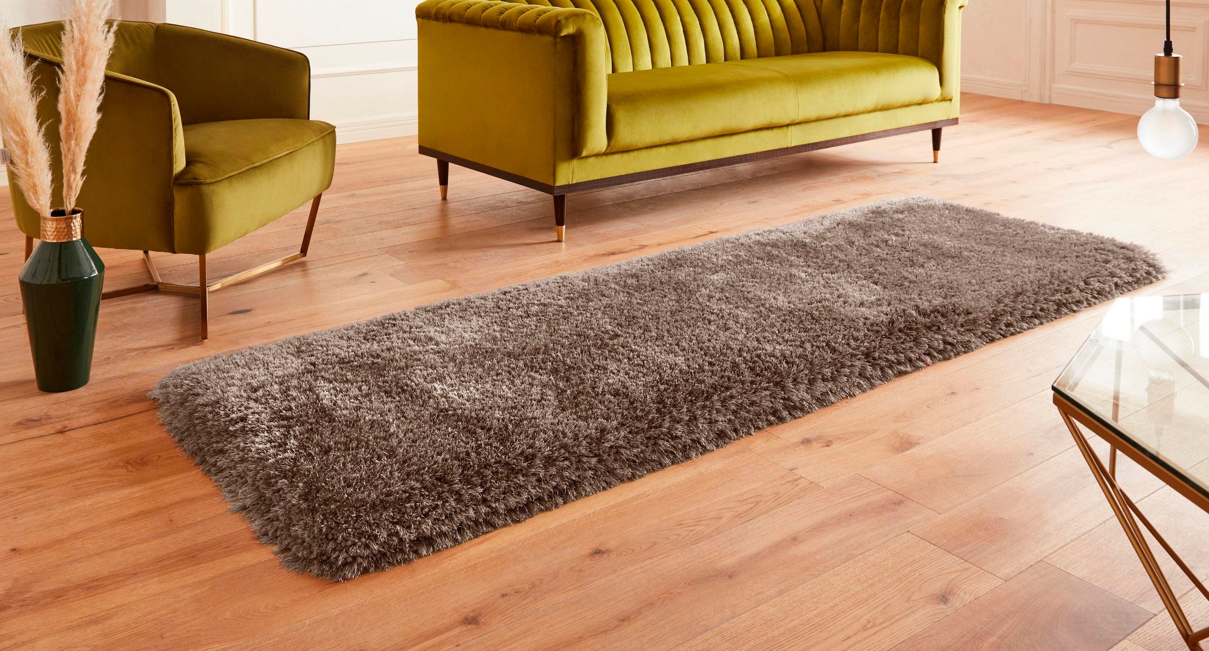 Guido Maria Kretschmer Home&Living Hochflor-Läufer »Micro exclusiv Teppich, sehr hoher Flor, weich durch Mikrofaser«, rechteckig, 78 mm Höhe, weich, Microfaser, unifarben, Schlafzimmer, Wohnzimmer, Esszimmer