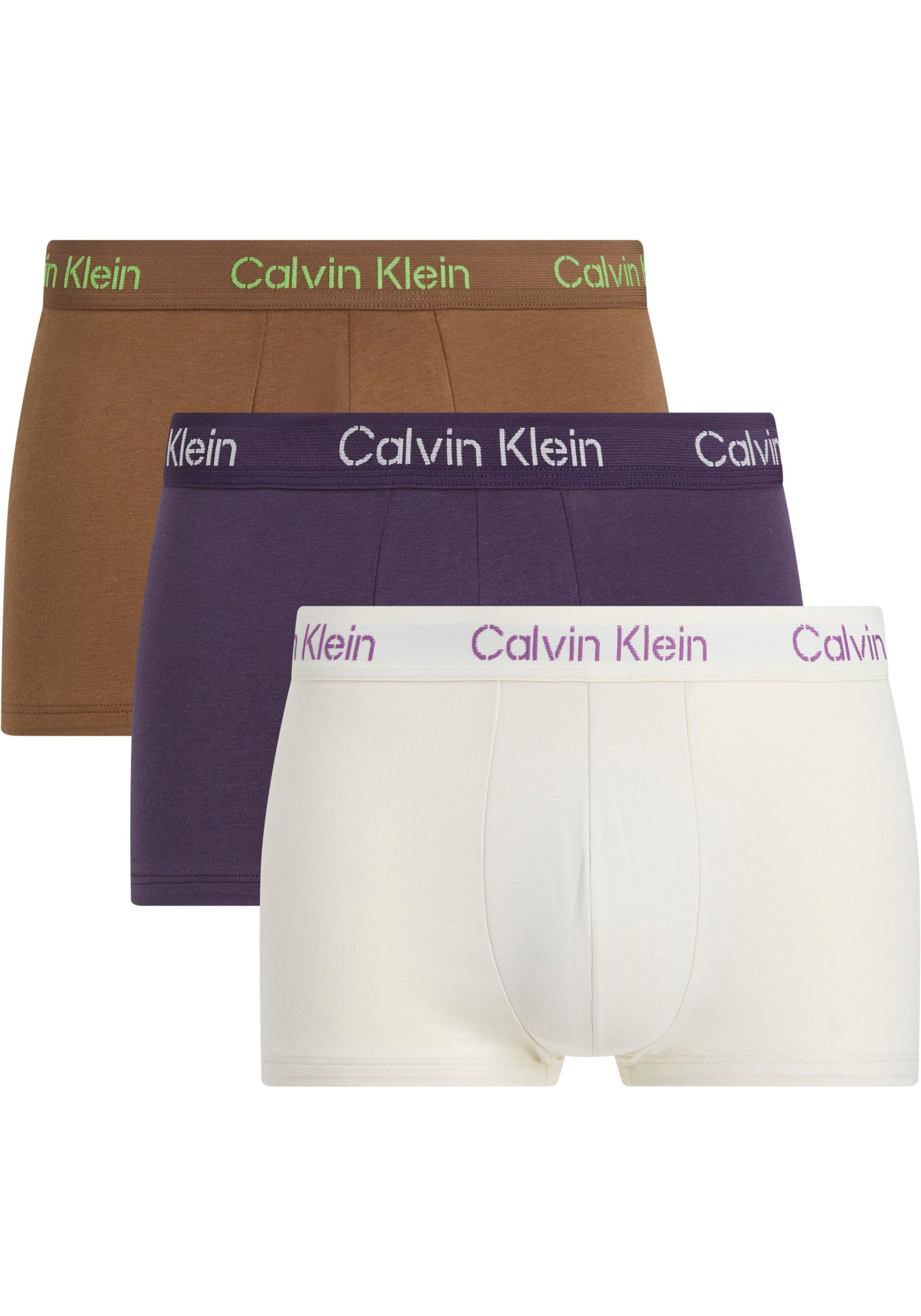 Calvin mit »LOW TRUNK 3er-Pack), bei Klein Trunk 3PK«, Logo-Elastikbund RISE (Packung, ♕