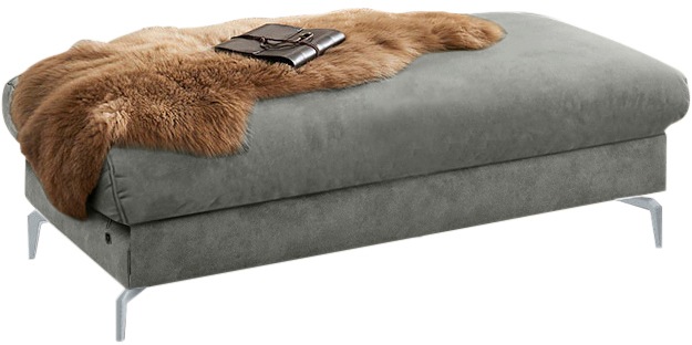 W.SCHILLIG Polsterhocker »piedroo, Designsofa mit tollem Sitzkomfort, bequem, L-Form«, Füße in Silber matt