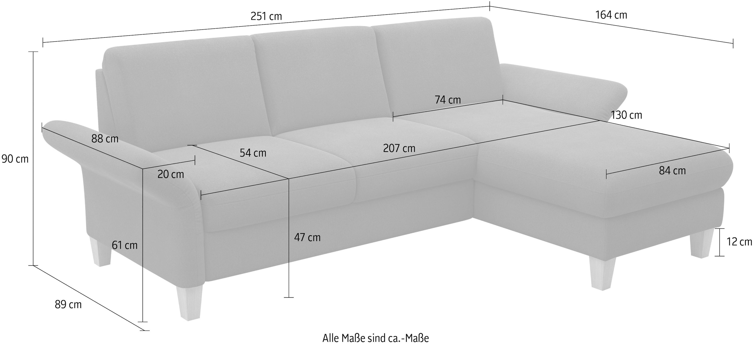 Home affaire Ecksofa »Rochelle, L-Form« wahlweise mit Armteilverstellung, Bettfunktion und Bettkasten