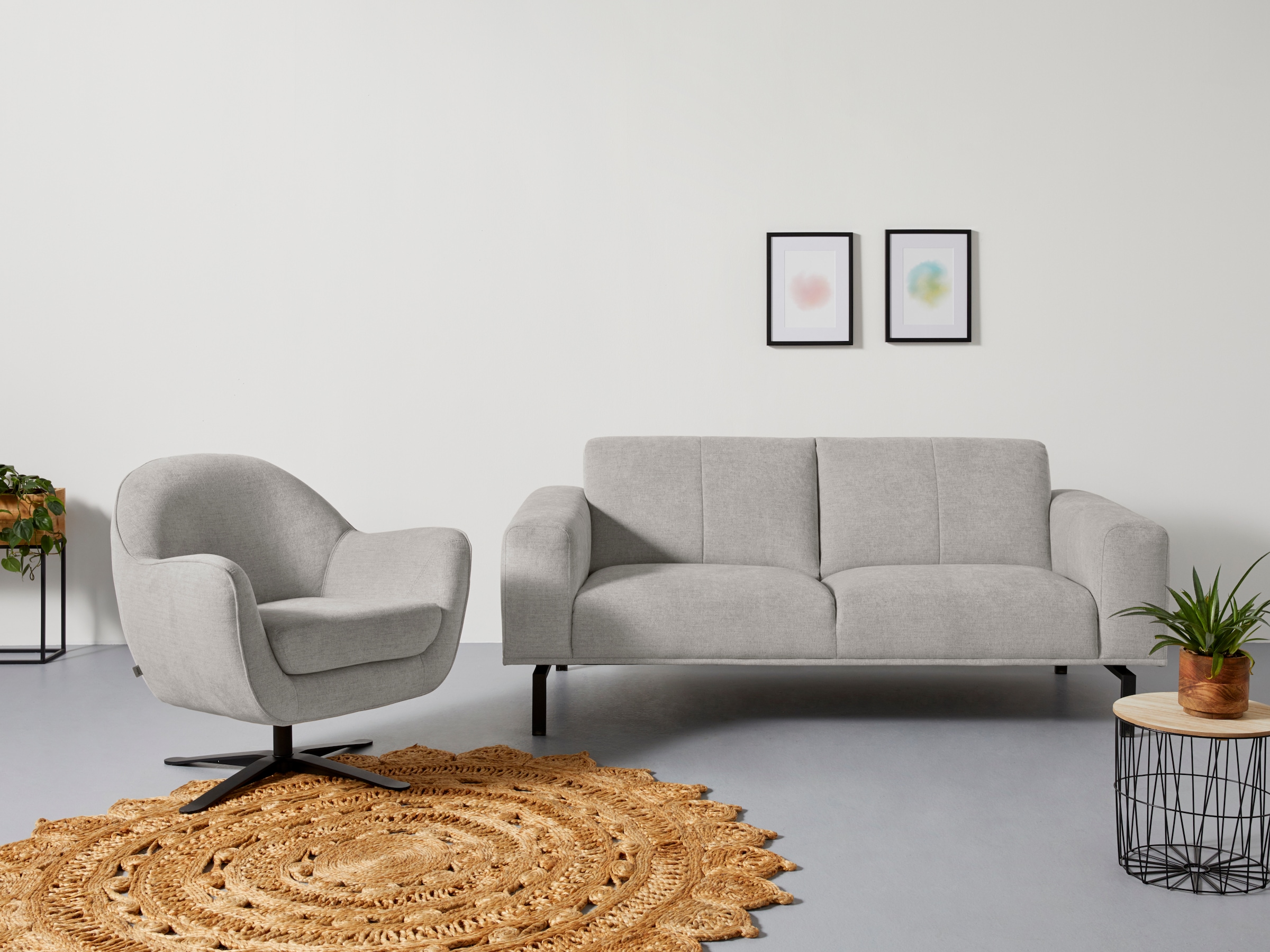 andas Drehsessel »Stavre, Loungesessel mit Drehfunktion« in moderner Optik, mit elegantem Drehfuß