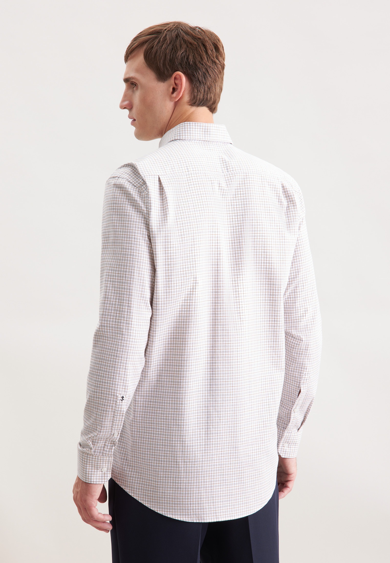 seidensticker Flanellhemd »Schwarze Rose« Regular 1/1 Button-Down-Kragen Karo