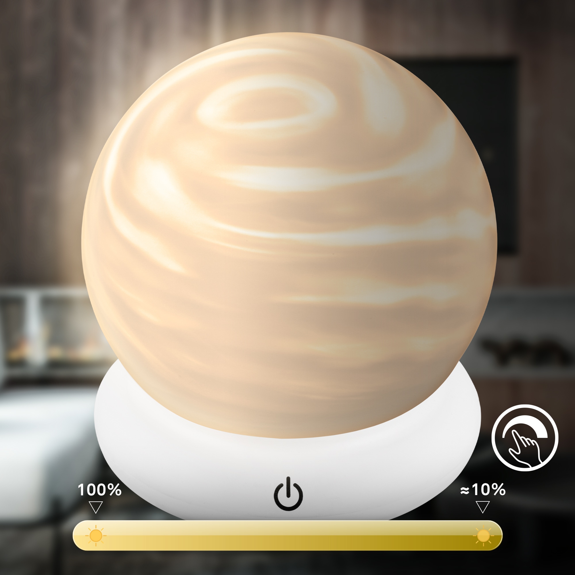 Briloner Leuchten LED Tischleuchte »LUSTRO« LED-Modul 1 Stk. Warmweiß 15x16,5 cm, Akku tauschbar, Wohnzimmer, Flur, Schlafzimmer