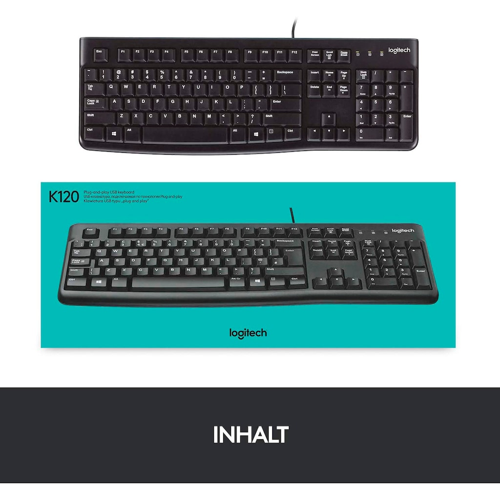 Logitech PC-Tastatur »Keyboard K120 - DE-Layout«, (Ziffernblock)