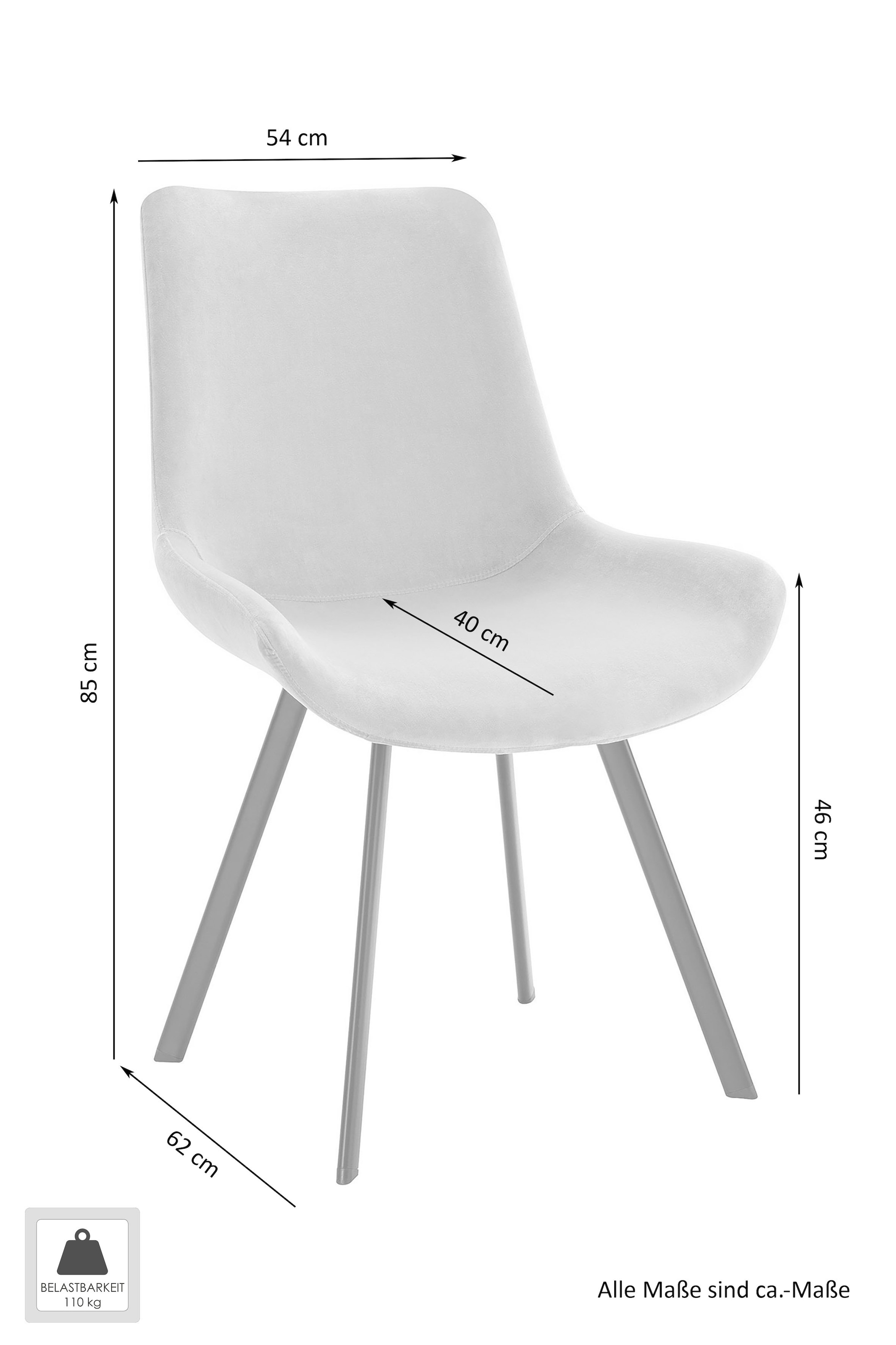Homexperts Esszimmerstuhl »Rose 02«, (Set), 2 St., Webstoff, mit Webstoff-Bezug