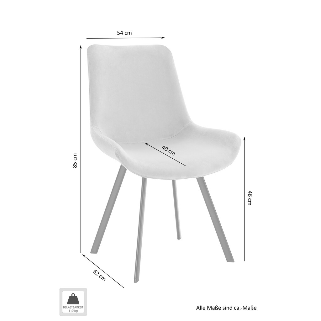 Homexperts Esszimmerstuhl »Rose 02«, (Set), 2 St., Webstoff