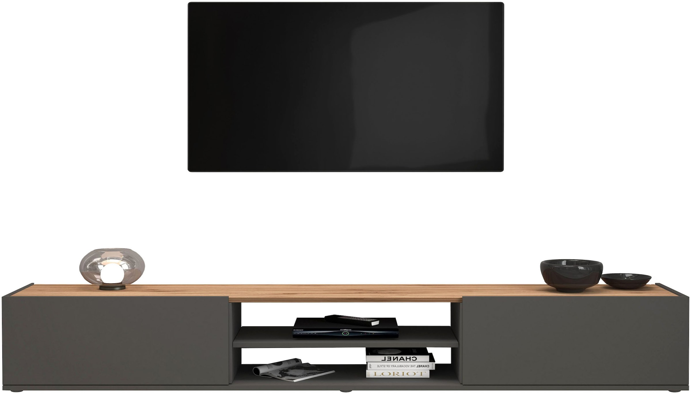 INOSIGN Lowboard »Garda,Lowboard,TV-Kommode,TV-Möbel,TV-Bank«, stehend und hängend mit 2 Klappen, 1 Einlegeboden, Breite 210 cm