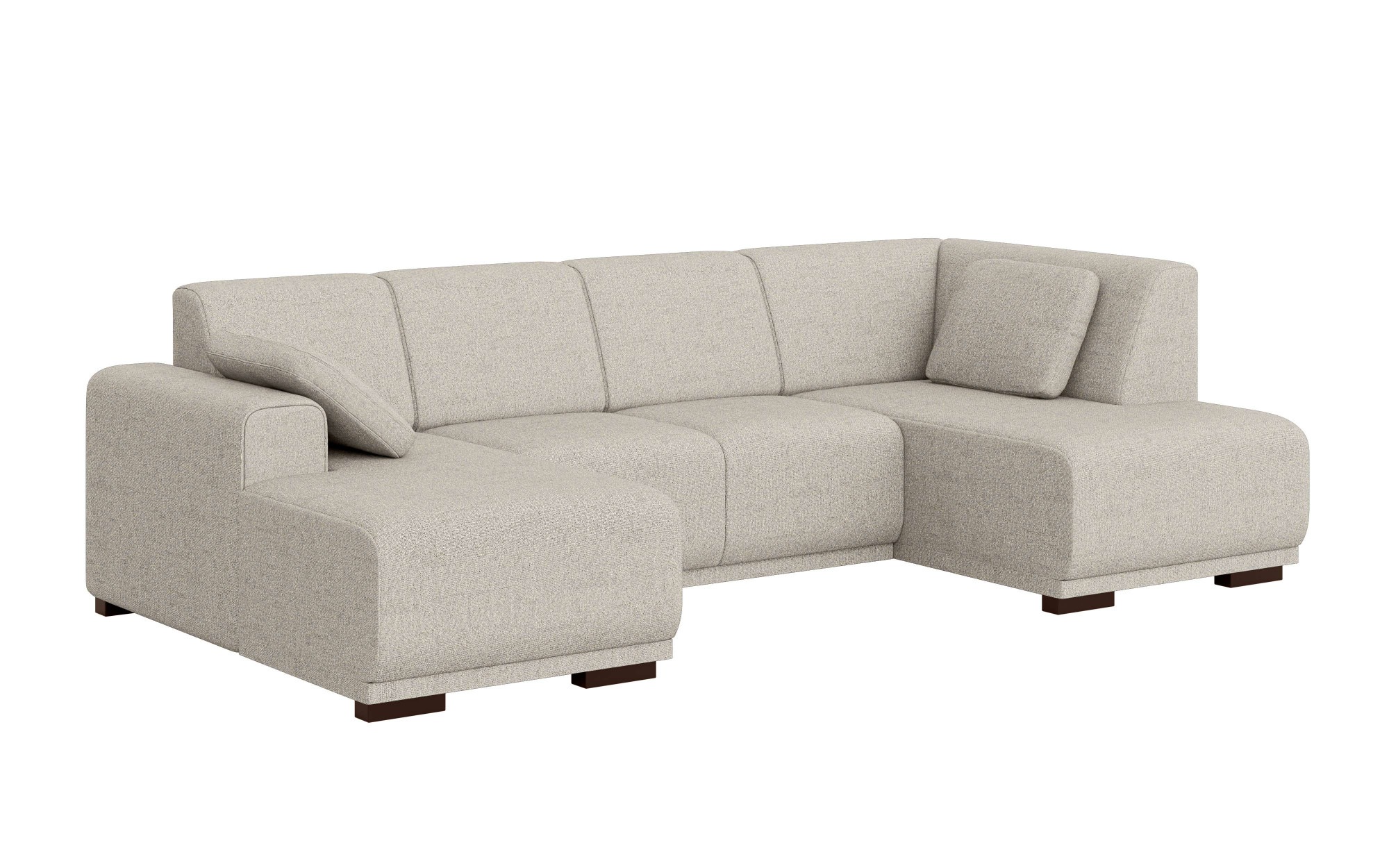 Home affaire Wohnlandschaft »BORNHOLM U-Form mit Recamiere rechts/links, B/T/H: 300/162/85 cm«, U-Form mit Wellenunterfederung, Recamiere rechts oder links bestellbar