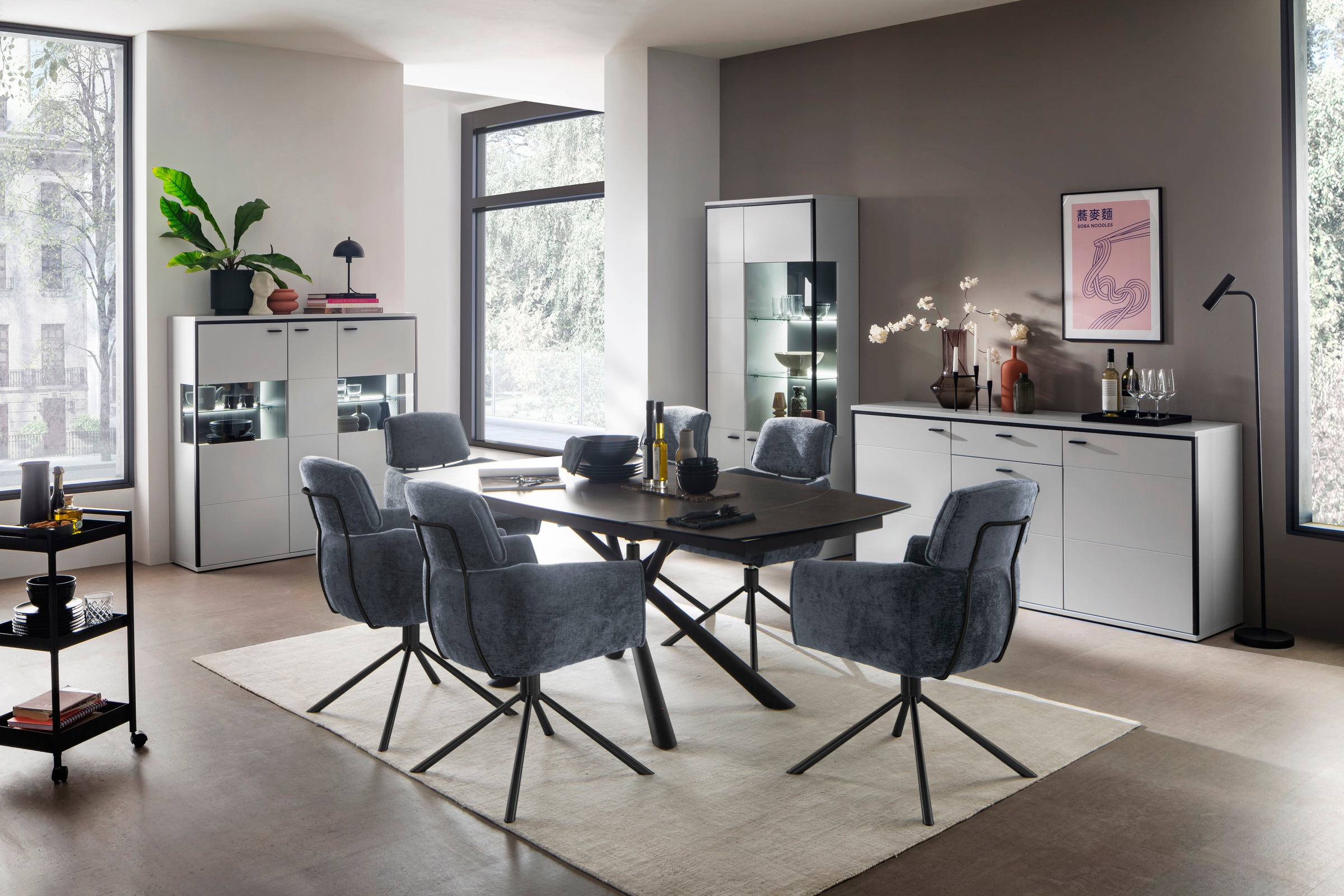 MCA furniture Esszimmerstuhl »QUEBEC« (Set) 2 Stk.(2er-Set), 360° drehbar, Taschenfederkern, Sitzhöhe ca. 51 cm