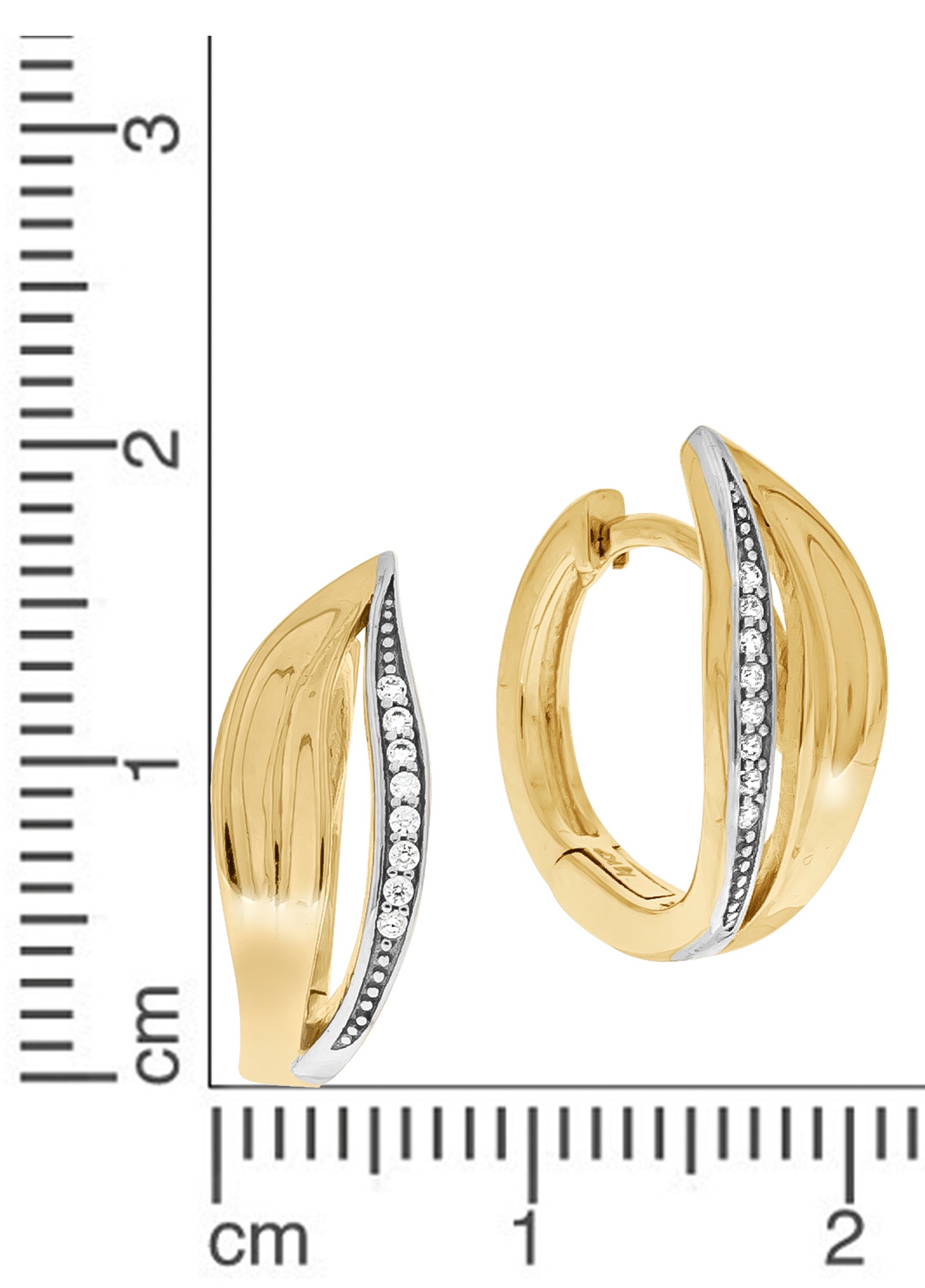 Firetti Paar Creolen »Schmuck Geschenk Silber 925 Blattoptik« mit Zirkonia (synth.)