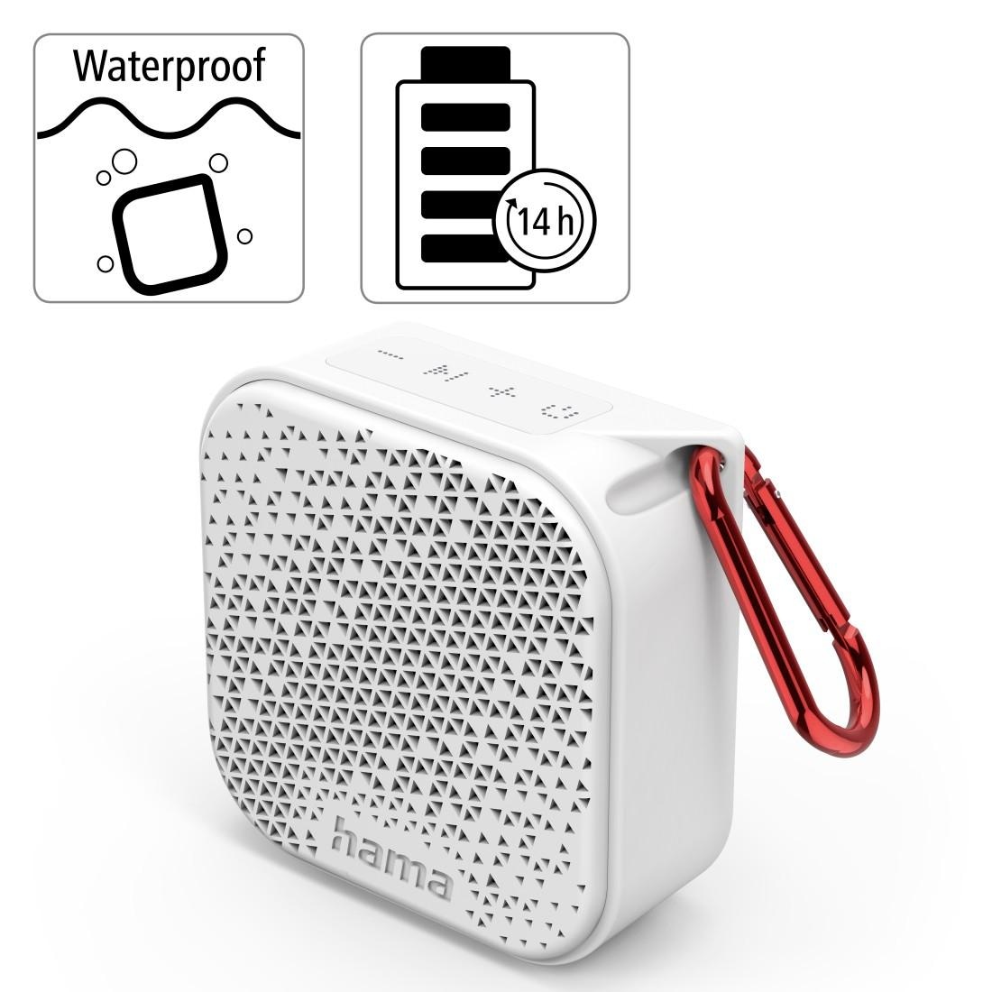 Hama Bluetooth-Lautsprecher »Mini Bluetooth Lautsprecher (wasserdicht IP67, 3,5W, mobil, Karabiner)«